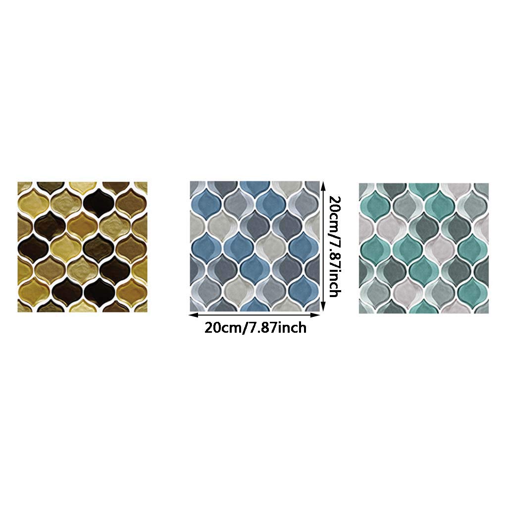 10-Pack Self-Adhesive Tile Stickers - Waterproof Peel & Stick Backsplash for Kitchen, Bathroom, Floor & Wall - Easy DIY Home Decor in Green - Perfect for Rental Upgrades & Home Renovation Projects