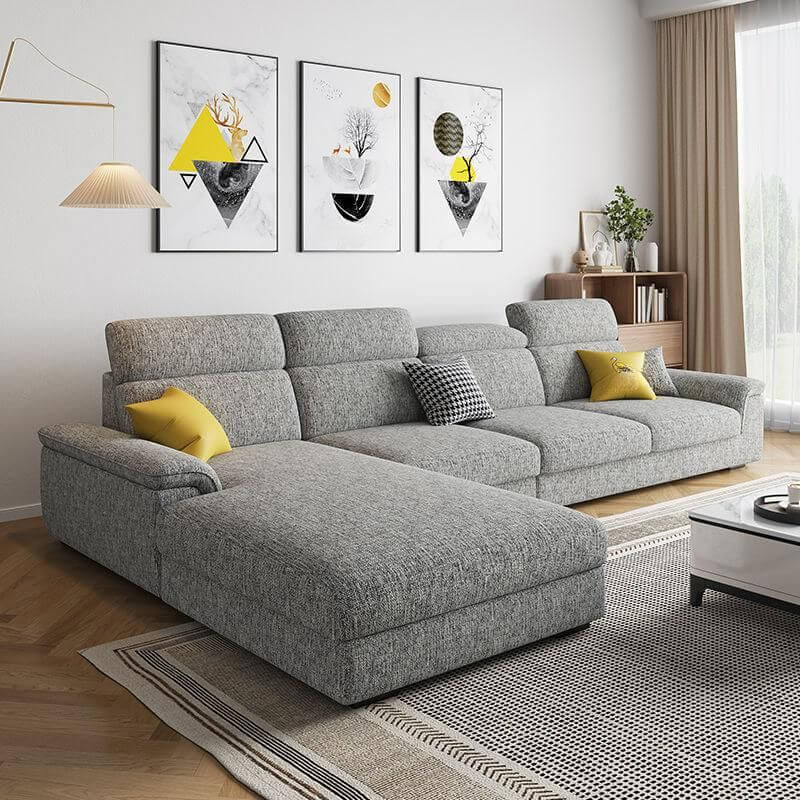 L Shape Sofa Recliner with Standard Foam & Concealed Support - Left Hand Facing Sectional Couch for Living Room, Home Theater & Family Room Relaxation