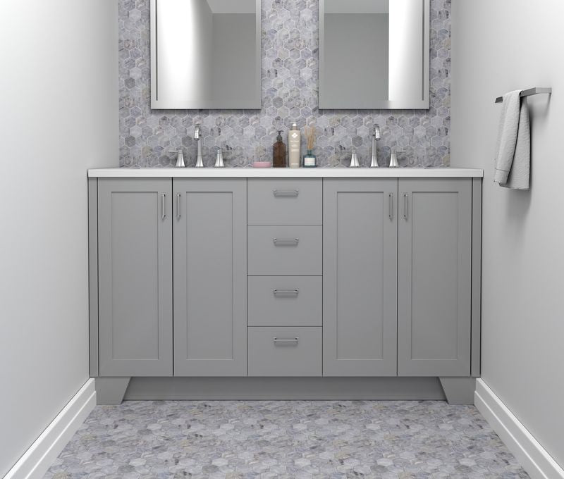 Premium Hexagon Stone Mosaic Tile - Natural Grey Peel-and-Stick Backsplash for Kitchen, Bathroom & Shower Wall Decor | Waterproof & Easy to Install