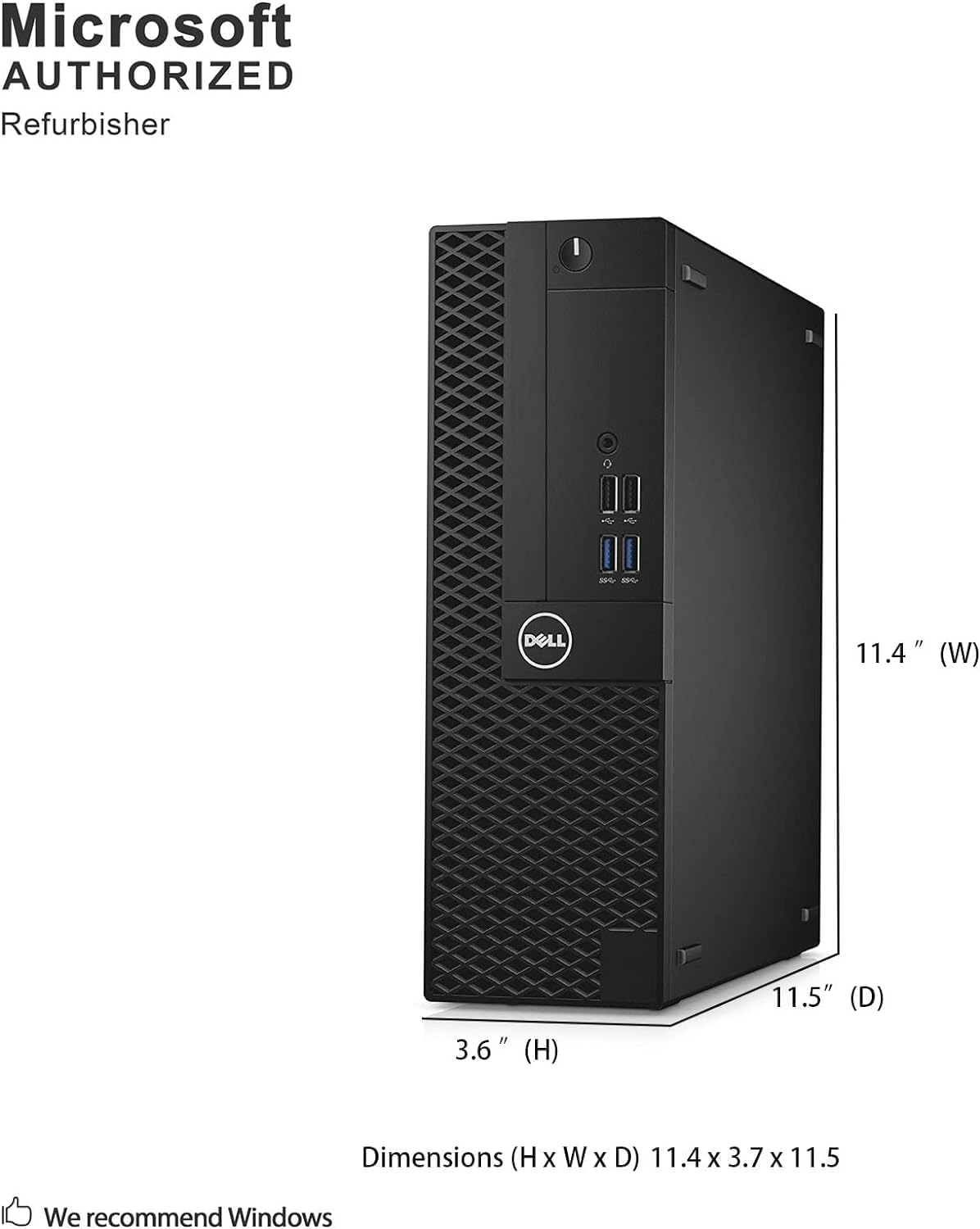 Refurbished Dell OptiPlex 3050 SFF Desktop - Intel Core i3-7100 7th Gen 3.9GHz, 16GB DDR4 RAM, 256GB NVMe SSD, Windows 10 Pro | WiFi, Keyboard & Mouse Included | Perfect for Home Office, Business & Gaming | 1-Year Warranty