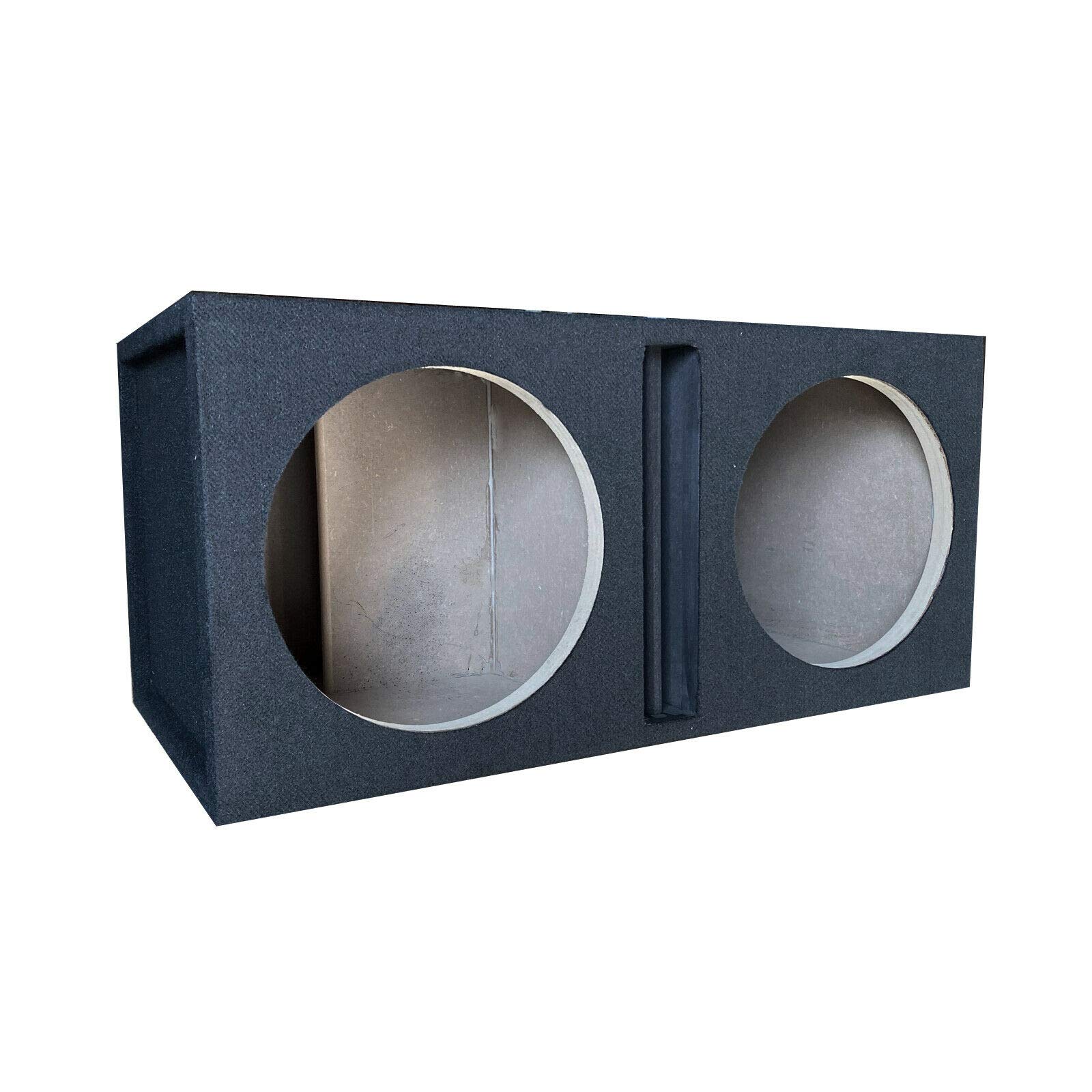 Audiotek CA-12DP Dual 12-Inch Vented Car Subwoofer Box - Heavy Duty MDF Enclosure with Carpet Texture & Terminal Cups - Universal Fit for All 12-Inch Car Speakers - Perfect for Bass Upgrade in Trucks, SUVs and Custom Car Audio Systems