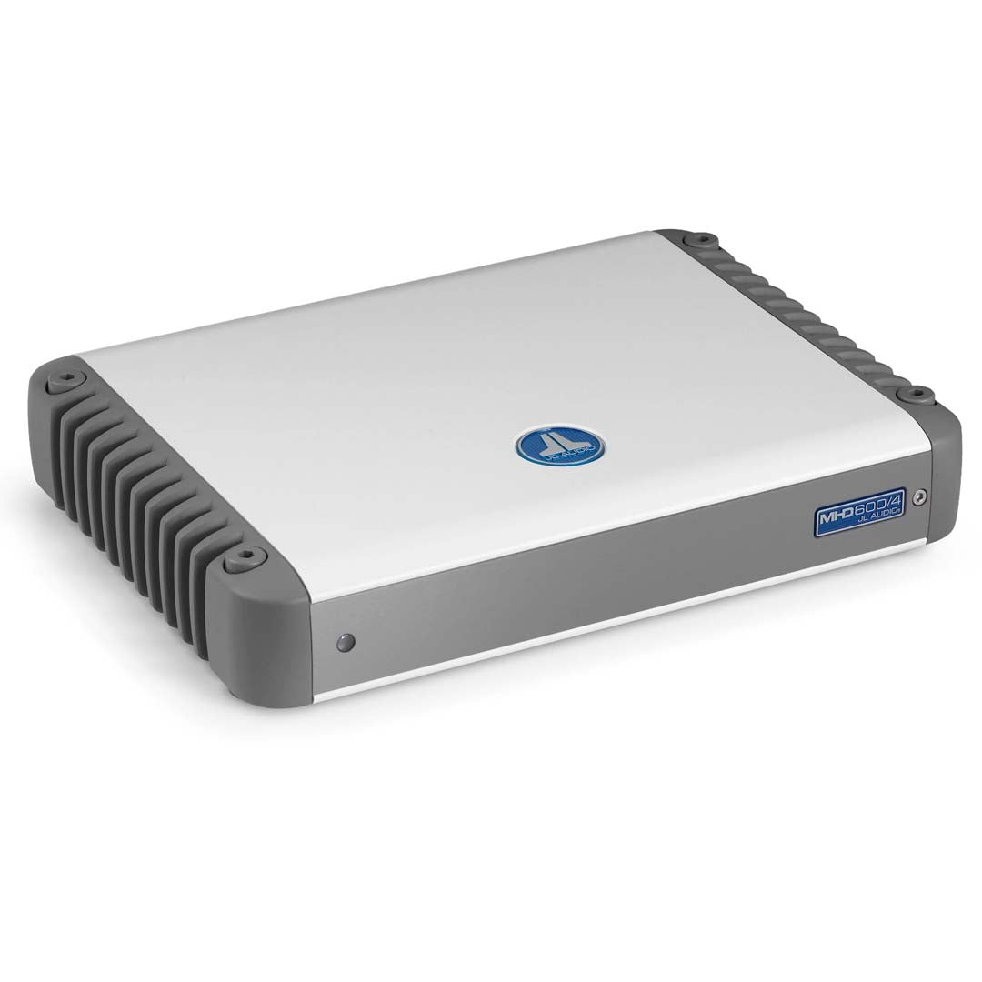 JL Audio MHD600/4 M Series 4-Channel Class D Marine Amplifier - 600W Full Range Power for Boats, Yachts & Watercraft - Perfect for Marine Audio Systems & Outdoor Entertainment