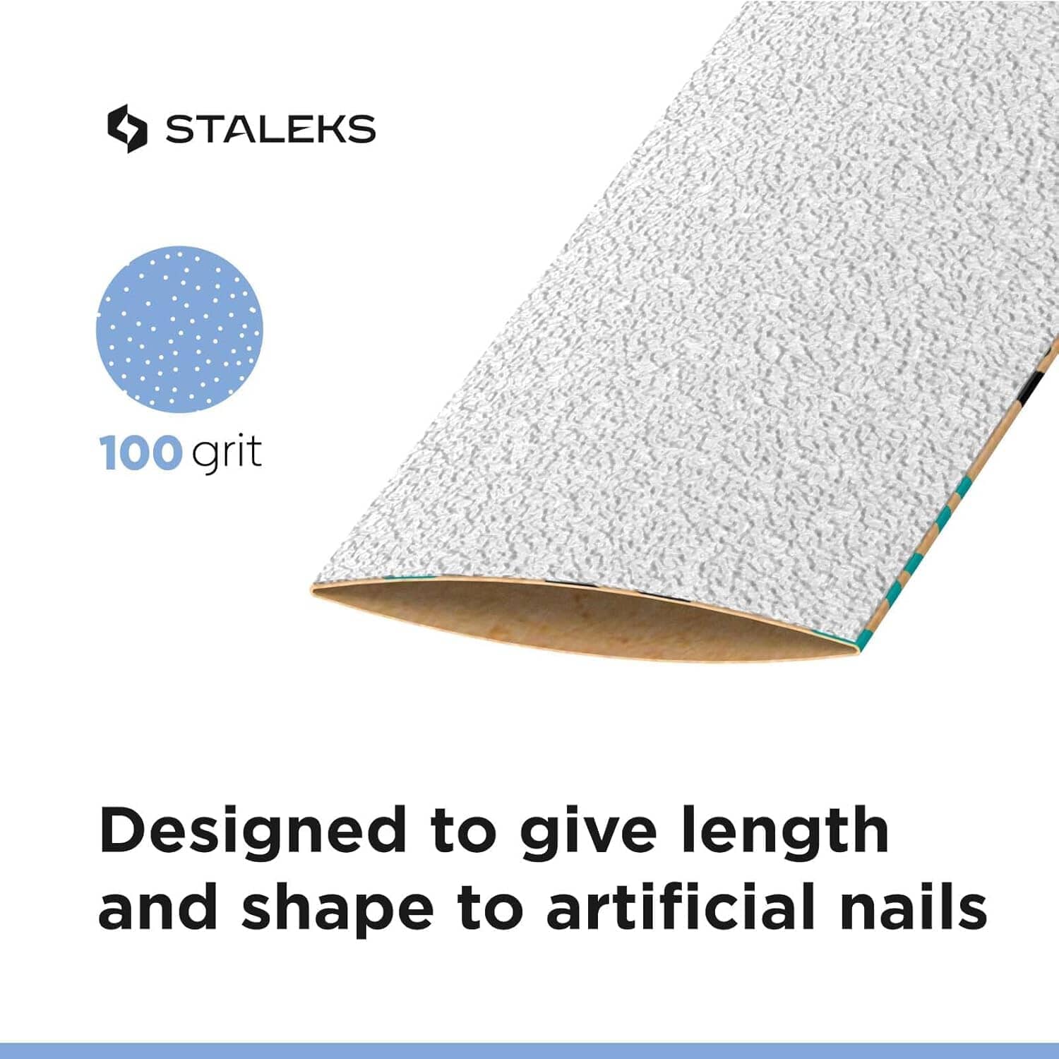 Staleks Expert 22 Disposable White Nail Files - 100 Grit, 50 Pack - Perfect for Manicures, Pedicures & Nail Art at Home or Salon