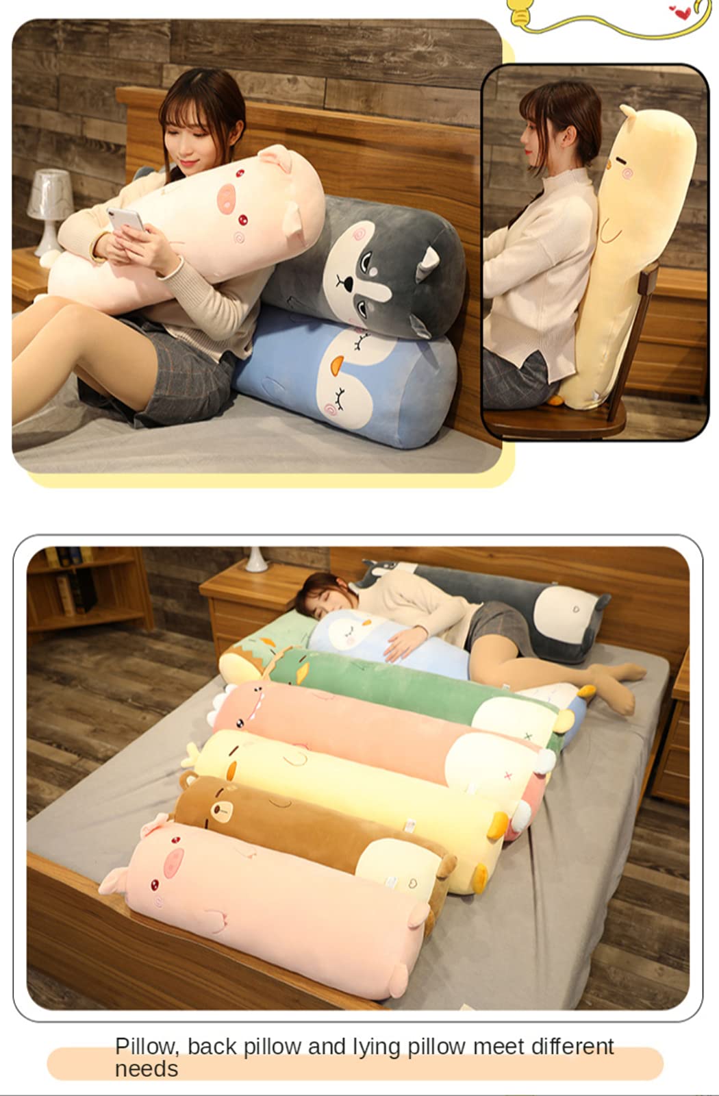Soft Plush Dinosaur Body Pillow - 33 Inch Cute Hugging Pillow for Kids & Adults | Perfect for Sleeping, Cuddling, and Relaxing | Great Gift for Girlfriend, Boyfriend, or Family | Ideal for Bed, Sofa, and Travel Use