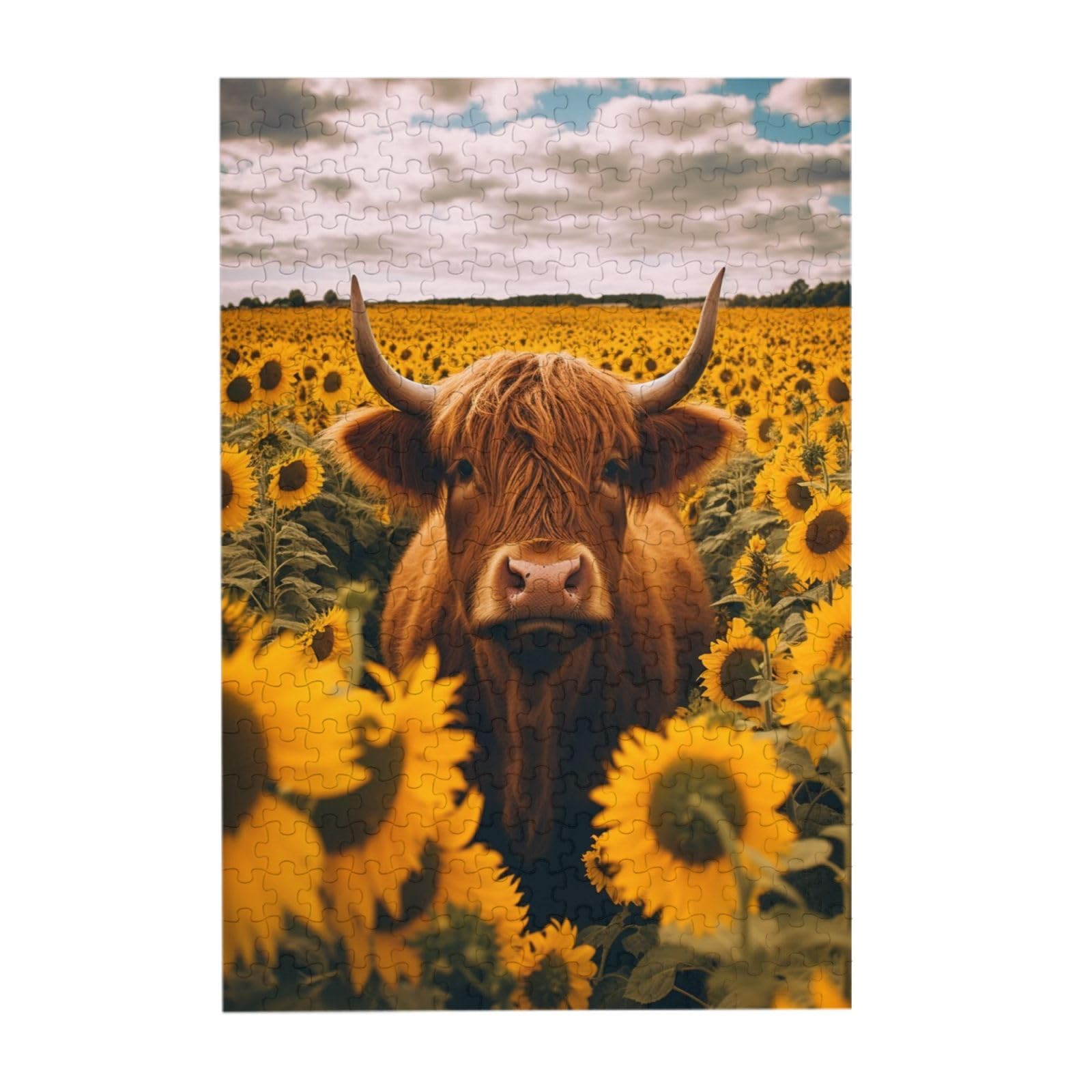 300-Piece Highland Cow Jigsaw Puzzle for Adults - Personalized Wooden Puzzle | Perfect Gift for Friends & Family | Birthday, Housewarming, Relaxation & Home Decor