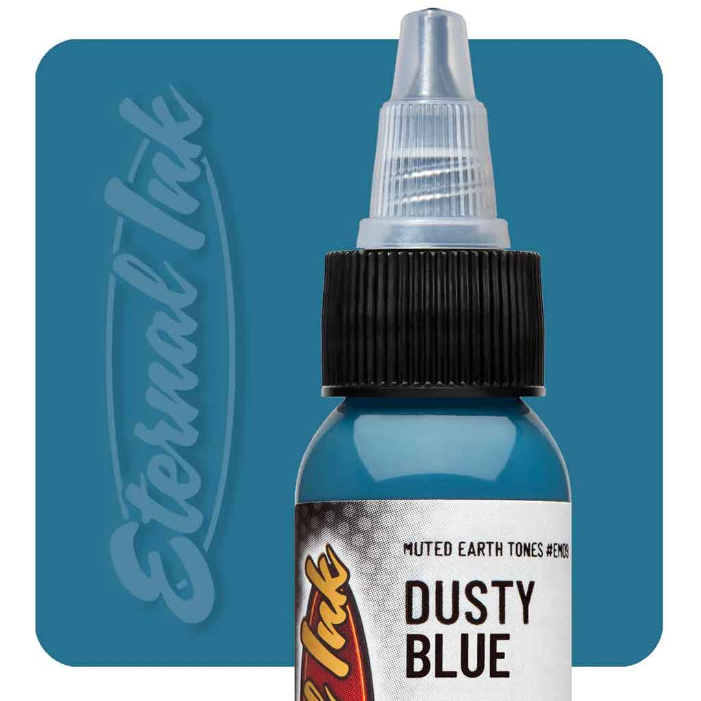 Premium 1 oz Dusty Blue Eternal Ink - Waterproof & Fade-Proof for Tattoos, Calligraphy & Art Projects