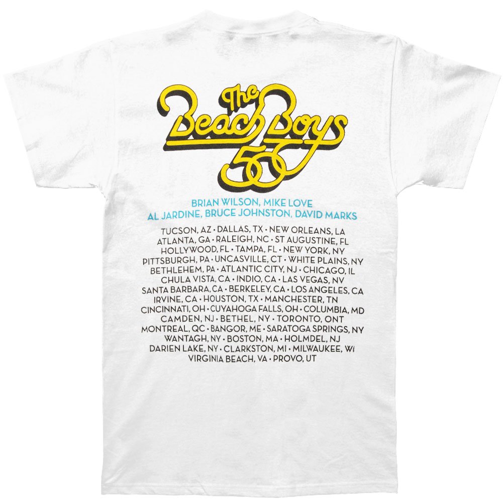 Beach Boys 50th Anniversary Tour T-Shirt for Men - XL White | Vintage Band Merchandise | Perfect for Concerts, Beach Parties & Music Lovers