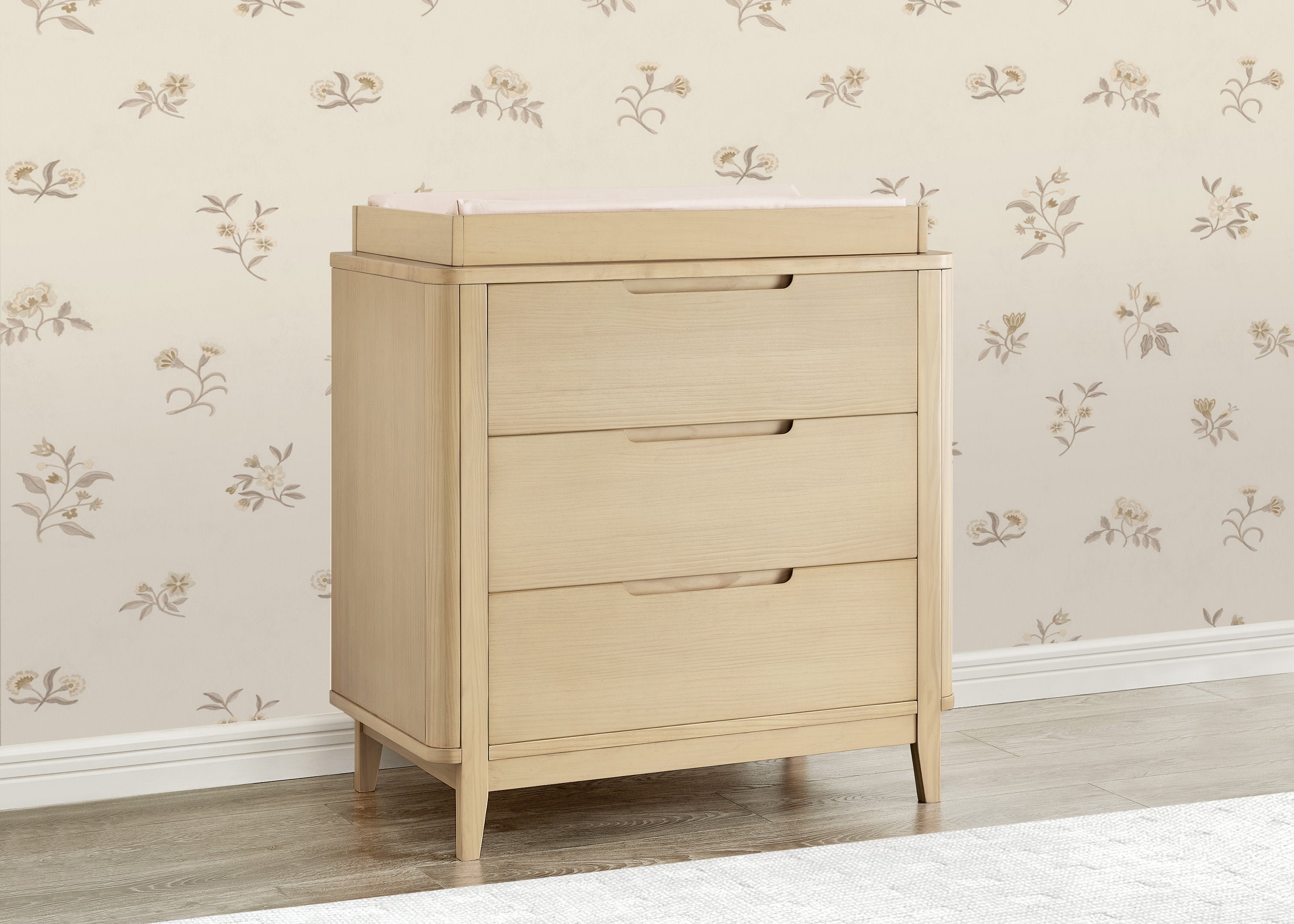 Noah 3 Drawer Dresser with Changing Top & Interlocking Drawers - Nursery Storage Solution for Baby Clothes, Diapers & Essentials | Perfect for Newborns & Toddlers