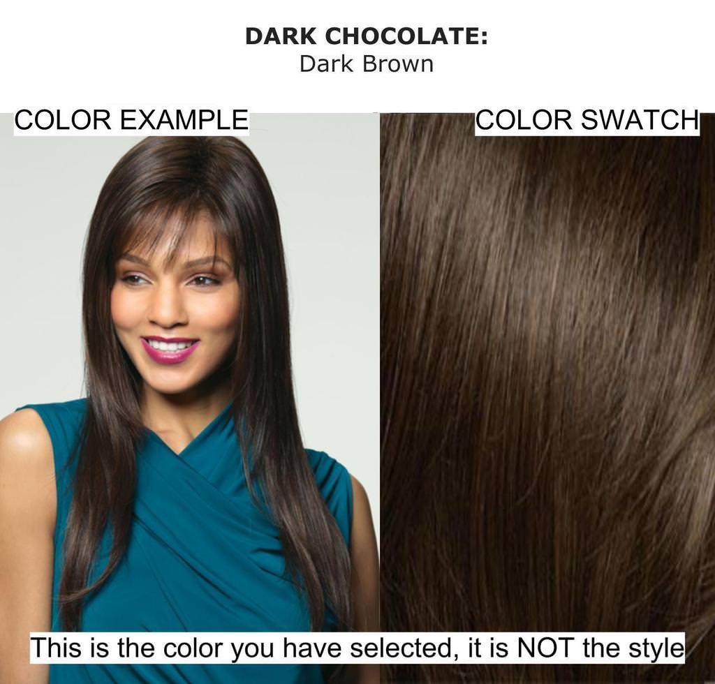 Rene of Paris Kai Synthetic Wig Bundle - 5 Piece Set with Dark Chocolate Wig, Christy's Wigs Q&A Booklet, Travel Size Wig Shampoo, Wig Cap & Wide Tooth Comb | Perfect for Cosplay, Costume Parties & Everyday Wear