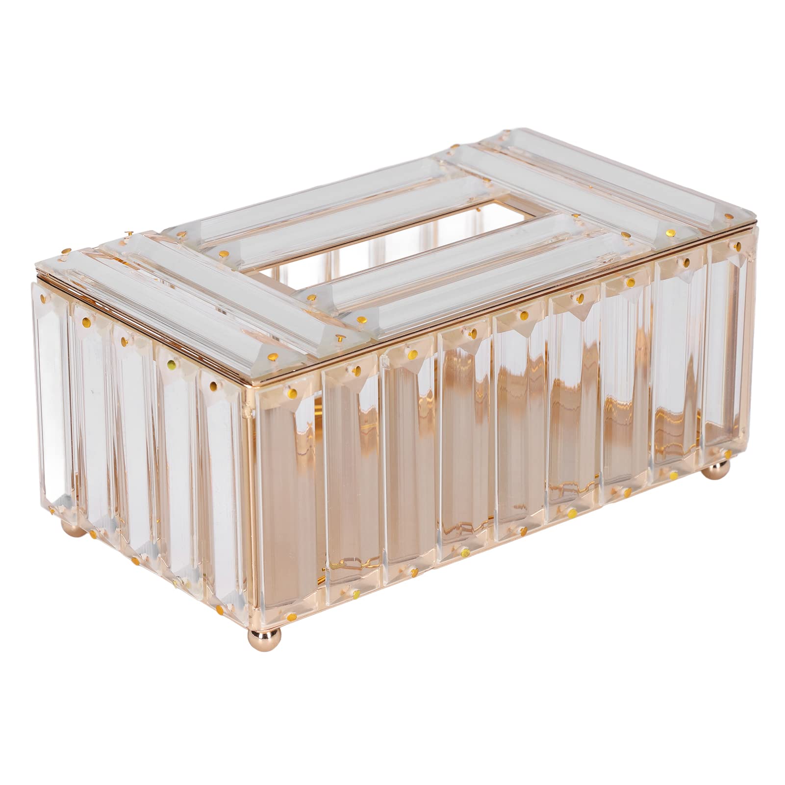 Stainless Steel Tissue Box Holder - Elegant Gold Tissue Storage Box for Office & Home Decor, Perfect for Desk, Living Room, and Bathroom Organization