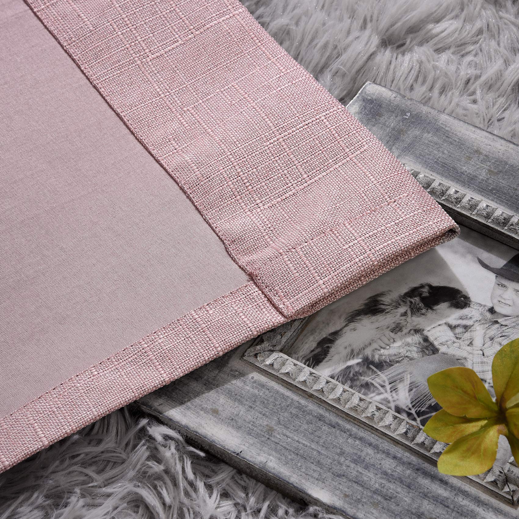 Total Blackout Curtains for Girls Bedroom - 100% Full Shading 2 Panel Sets, Linen Textured Thermal Insulated Noise Reducing Grommet Window Drapes for Living Room & Bedroom (Pink, 52x96 Inch) - Perfect for Nursery, Kids Room, and Home Theater