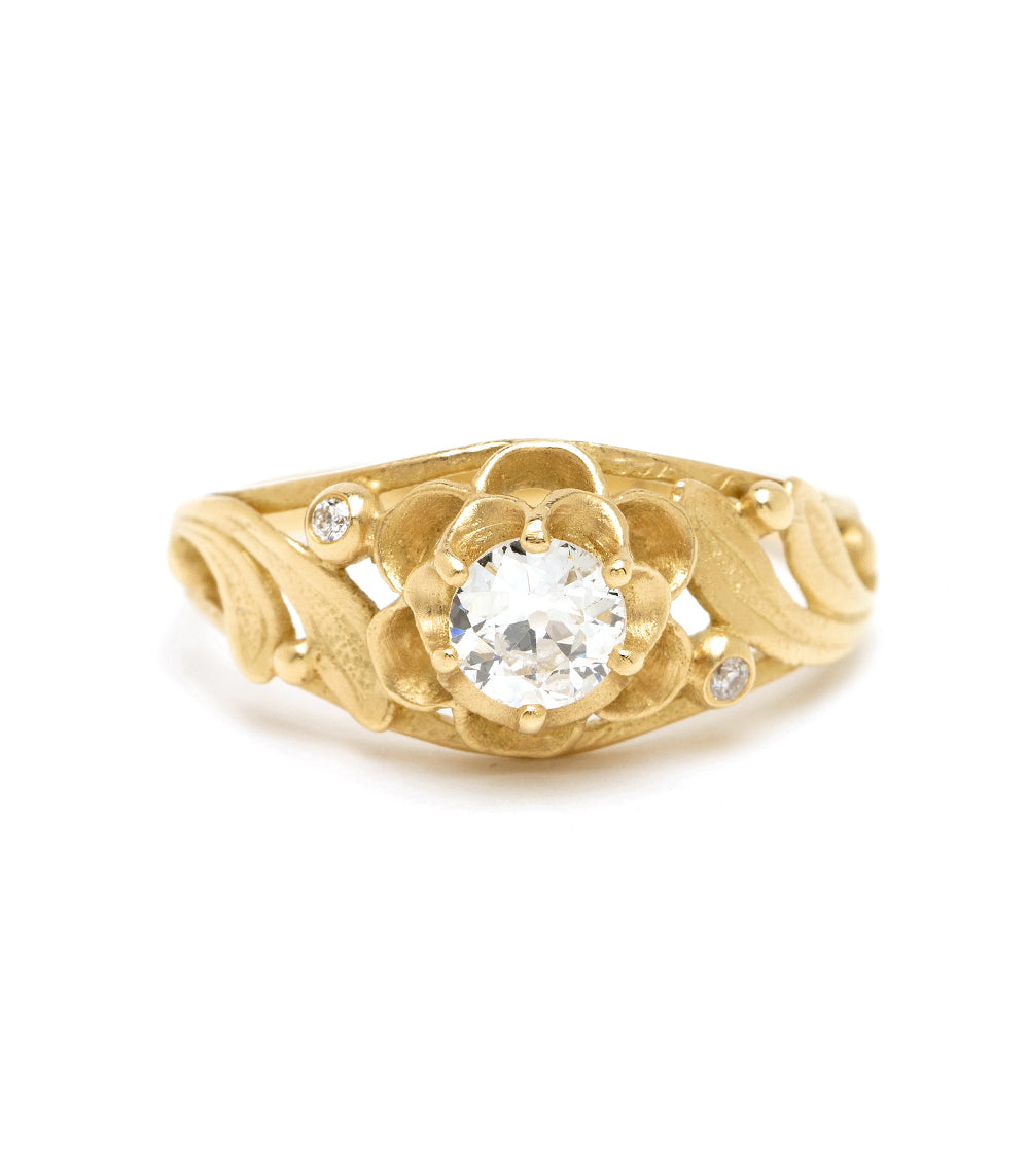 Exquisite Art Nouveau Inspired Diamond Engagement Ring - Vintage Style Wedding Band for Women - Perfect for Proposals, Anniversaries & Romantic Occasions