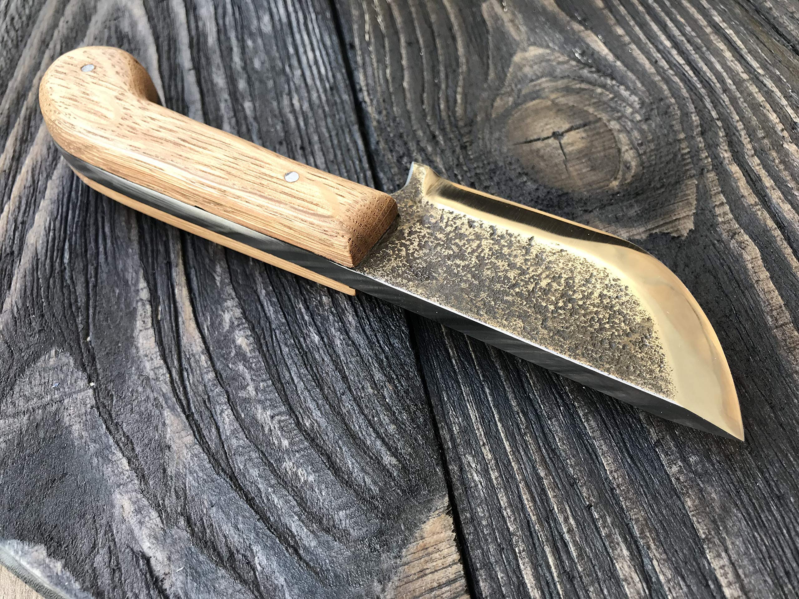 Viking Knife - Hand Forged Butcher Knife with Leather Sheath | Viking Decor, Iron Gift for Men | Perfect for Camping, Hunting & Kitchen Use
