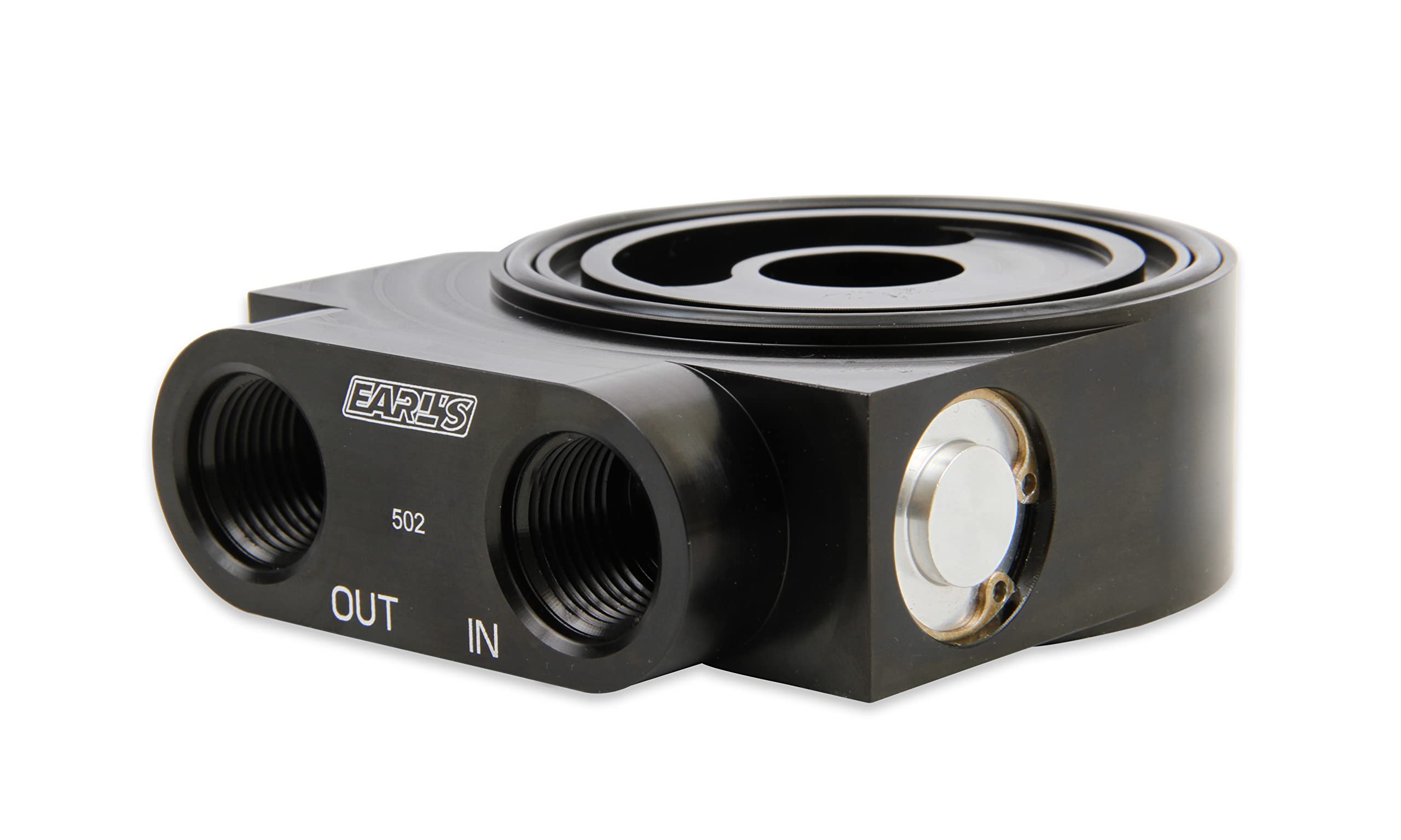 Earl's 502ERL Billet Oil Thermostat - High Performance Engine Cooling System - Perfect for Racing, Hot Rods & Performance Vehicles