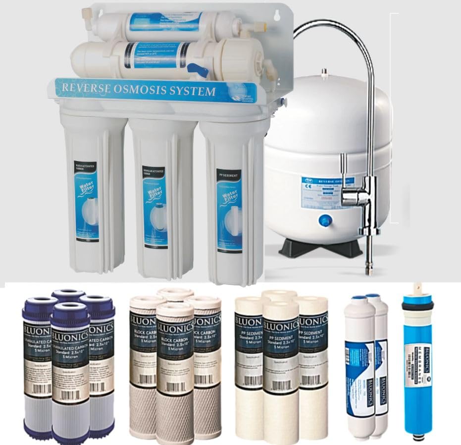 5-Stage Reverse Osmosis Water Filter System for Home - NSF Certified Undersink RO Purifier with Solid Housings & 4-Year Filter Supply (15 Filters) | Clean Drinking Water for Kitchen, Office & RV Use