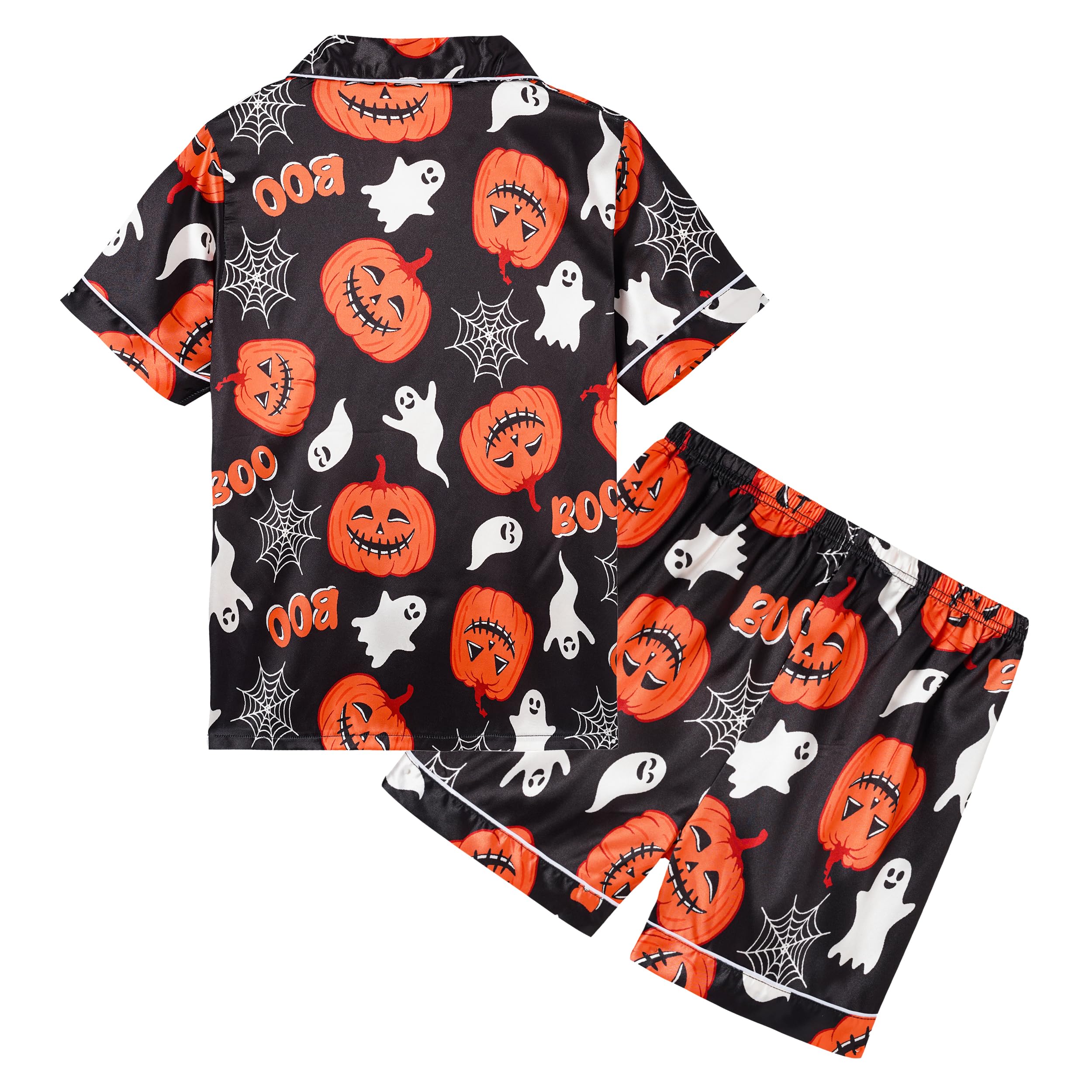 Kids Unisex Pajama Sets - Summer Short Sleeve & Shorts Sleepwear - Silky Button Down Loungewear for Boys and Girls - Perfect for Sleepovers, Bedtime & Summer Nights
