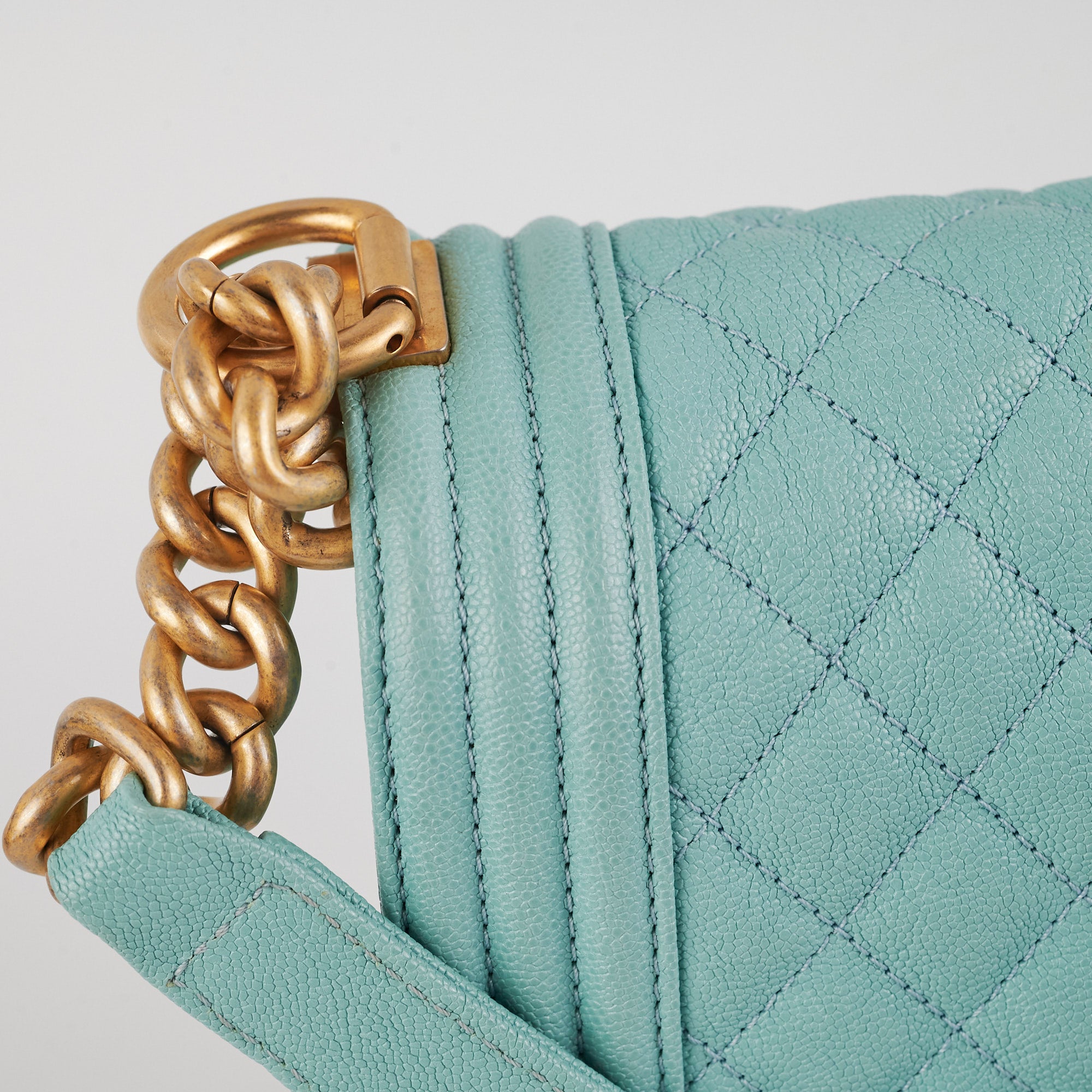 Chanel Caviar Leather Old Medium Boy Bag in Blue - 26 Series | Luxury Crossbody Bag for Women, Perfect for Parties & Evening Events