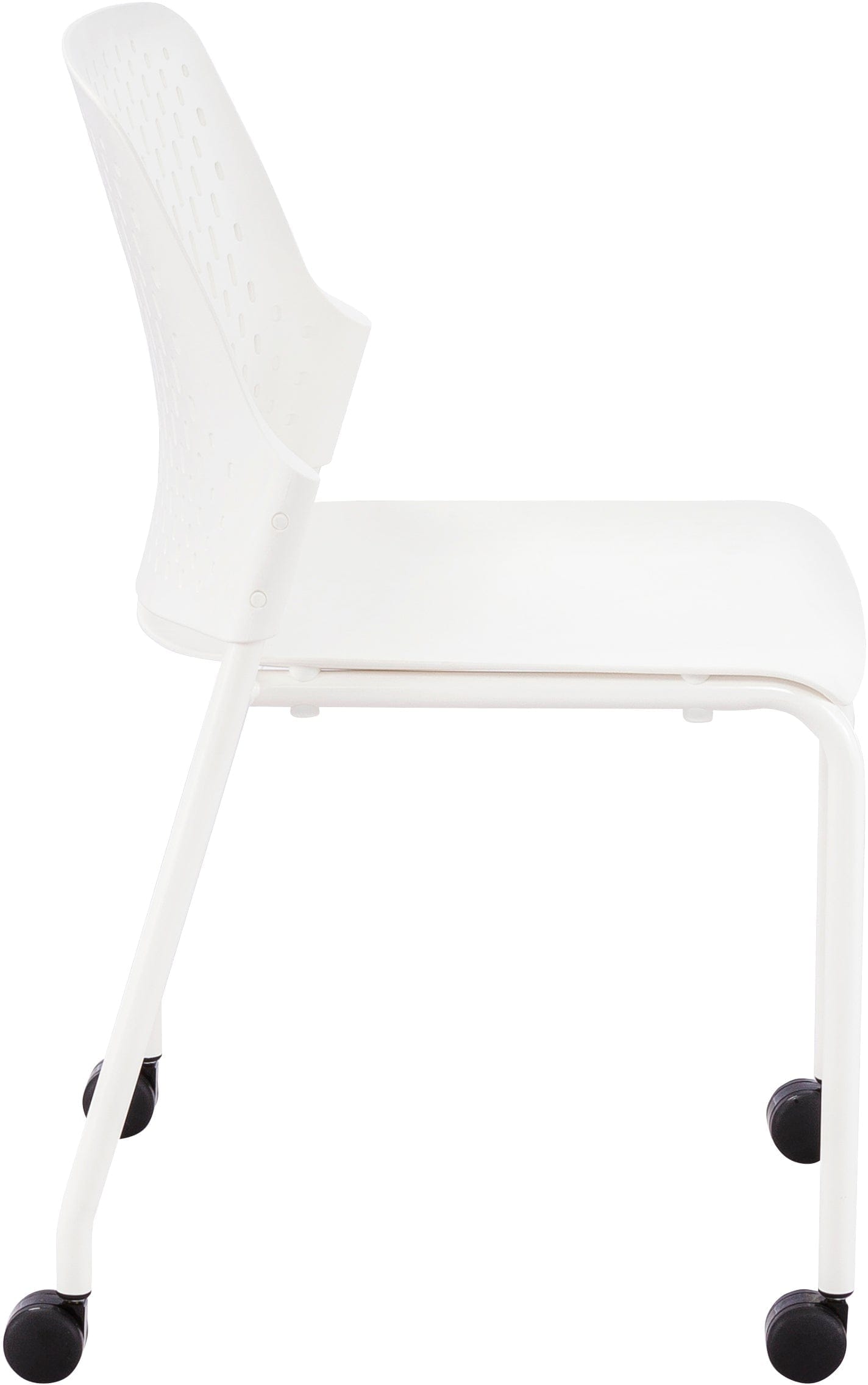 Safco Next™ Stack Chair with Casters - Set of 4 (4314) | Ergonomic Office Chairs for Conference Rooms, Classrooms & Home Offices | Durable & Space-Saving Stackable Design