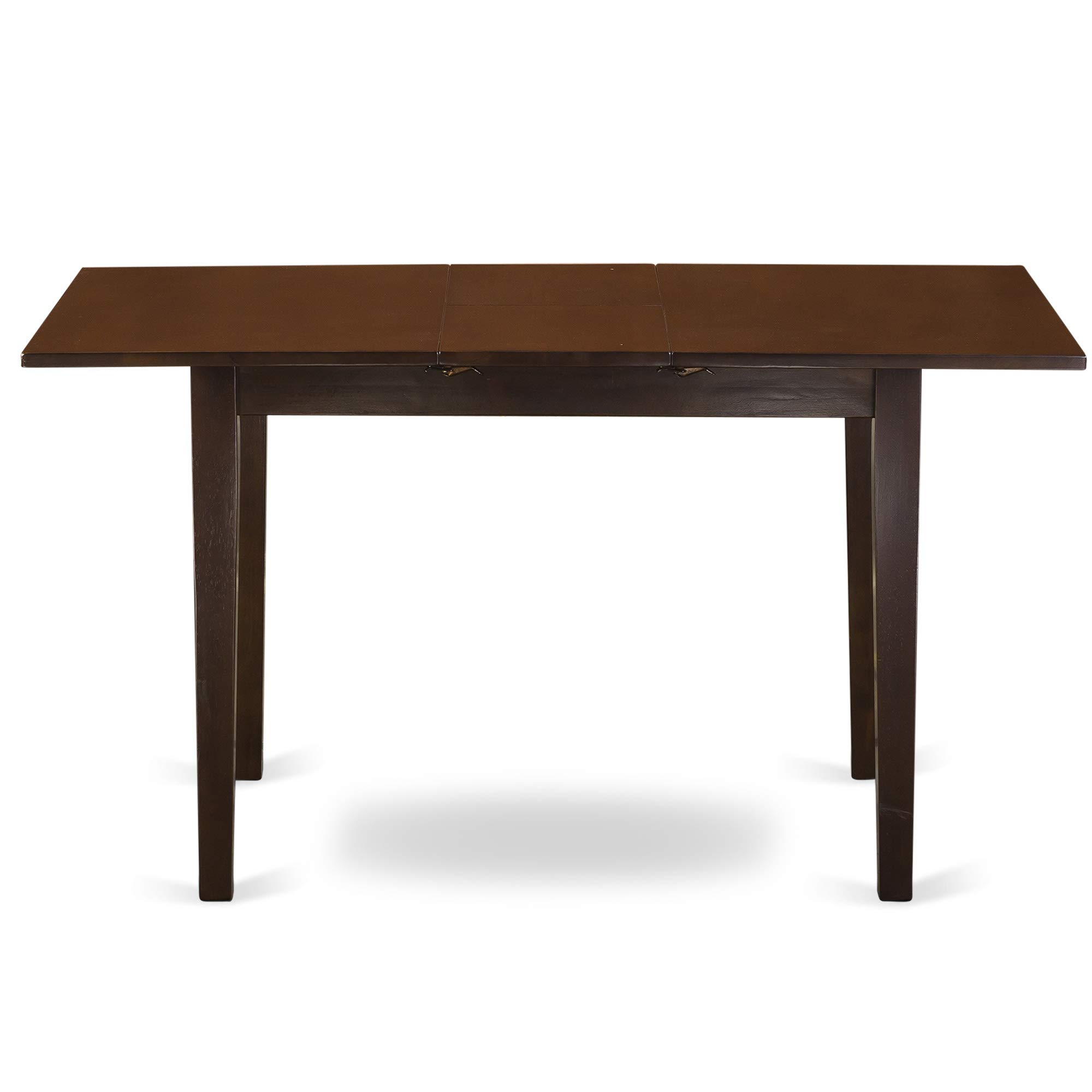 East West Furniture NOBO5-MAH-W 5-Piece Mahogany Dining Set with Butterfly Leaf Table & 4 Chairs - 32x54 Inch Rectangular Kitchen Table for Small Spaces - Perfect for Breakfast Nook, Apartment Dining or Cozy Family Meals