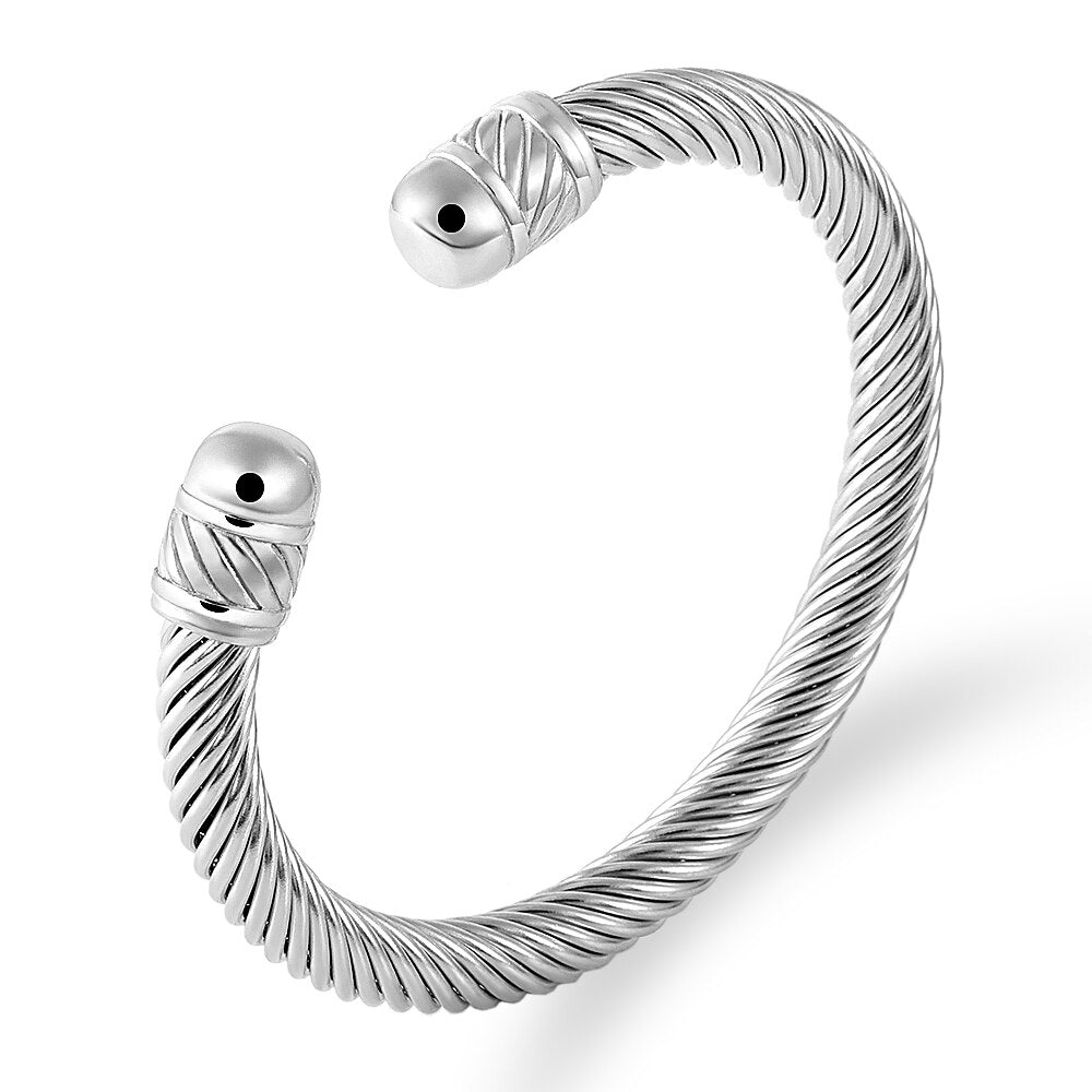 Twisted Cable Wire Bangle Cuff Bracelets for Women - Fashion Jewelry for Casual & Formal Wear - Perfect for Office, Party & Everyday Accessories