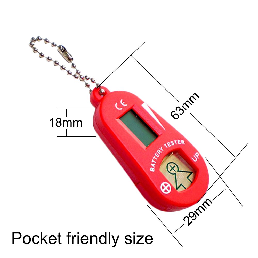 Premium Hearing Aid Battery Tester with Spare Battery Storage - Red | Digital Battery Life Checker for Hearing Devices | Perfect for Travel & Home Use