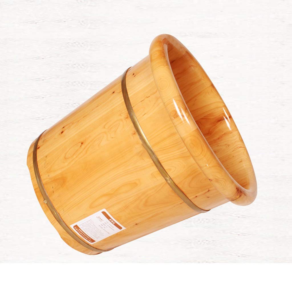Premium Cedar Wood Foot Bath Bucket - Spa Pedicure Bowl with Massager for Relaxing Foot Care, Perfect for Kids & Adults - Natural Solid Cedar Foot Tub for Home Spa & Self-Care (Size A)