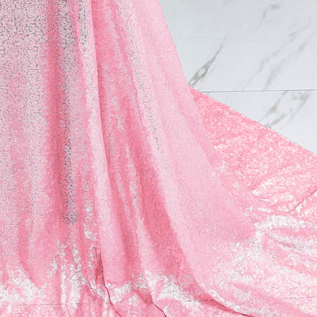 50x50 Inch Pink Square Sequin Tablecloth - Glitter Party Table Cover for Wedding, Bridal Shower, Birthday, Banquet & Dessert Table Decorations | Perfect for Home Decor, Holiday Parties & Special Events