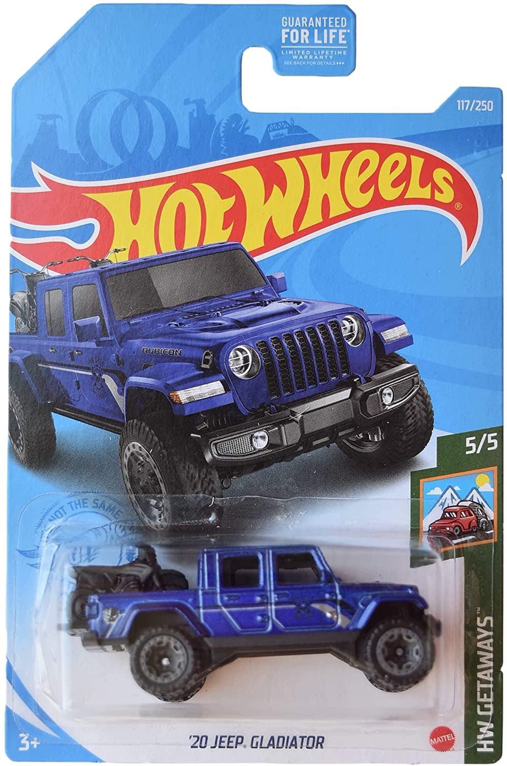 Hot Wheels 2020 Jeep Gladiator Diecast Car - Blue Collectible Toy Vehicle 117/250 (5/5) for Kids & Collectors - Perfect for Playtime, Display, and Gifts