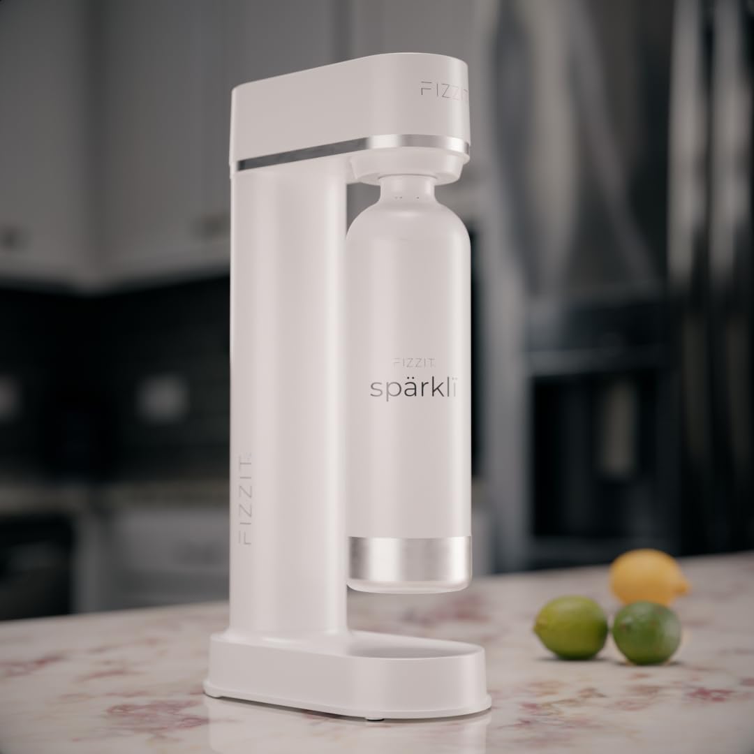 Fizzit Spärklï Sparkling Water Maker Machine with Stainless Steel Bottle - Home Carbonated Soda Maker for Healthy Drinks, Dishwasher Safe - Perfect for Parties, Kitchen & Office Use