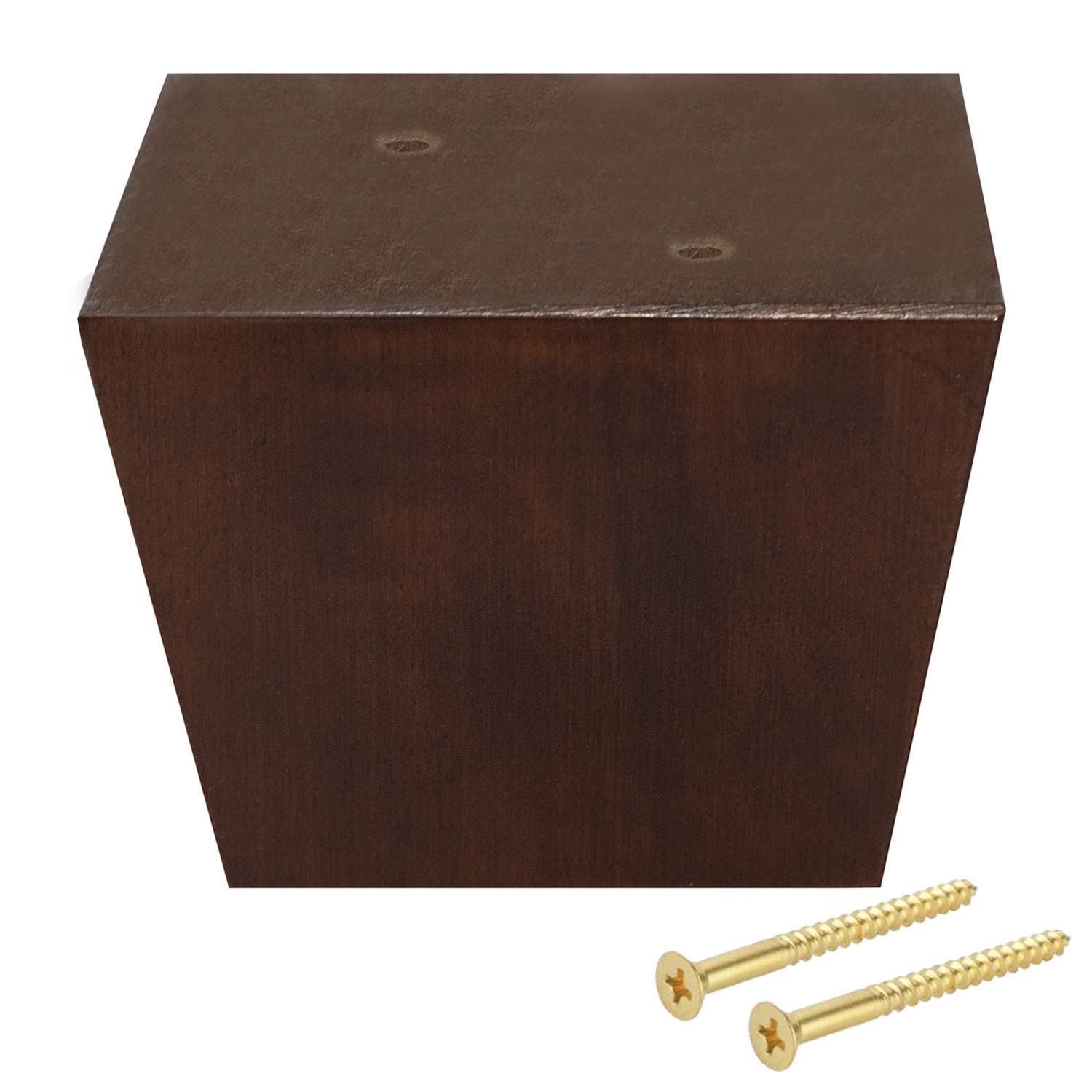4 Pack 3 Inch Walnut Square Tapered Furniture Legs - Replacement Feet for Sofa, Chair, Couch & Ottoman - Perfect for Home Office, Living Room & Bedroom Furniture Upgrade