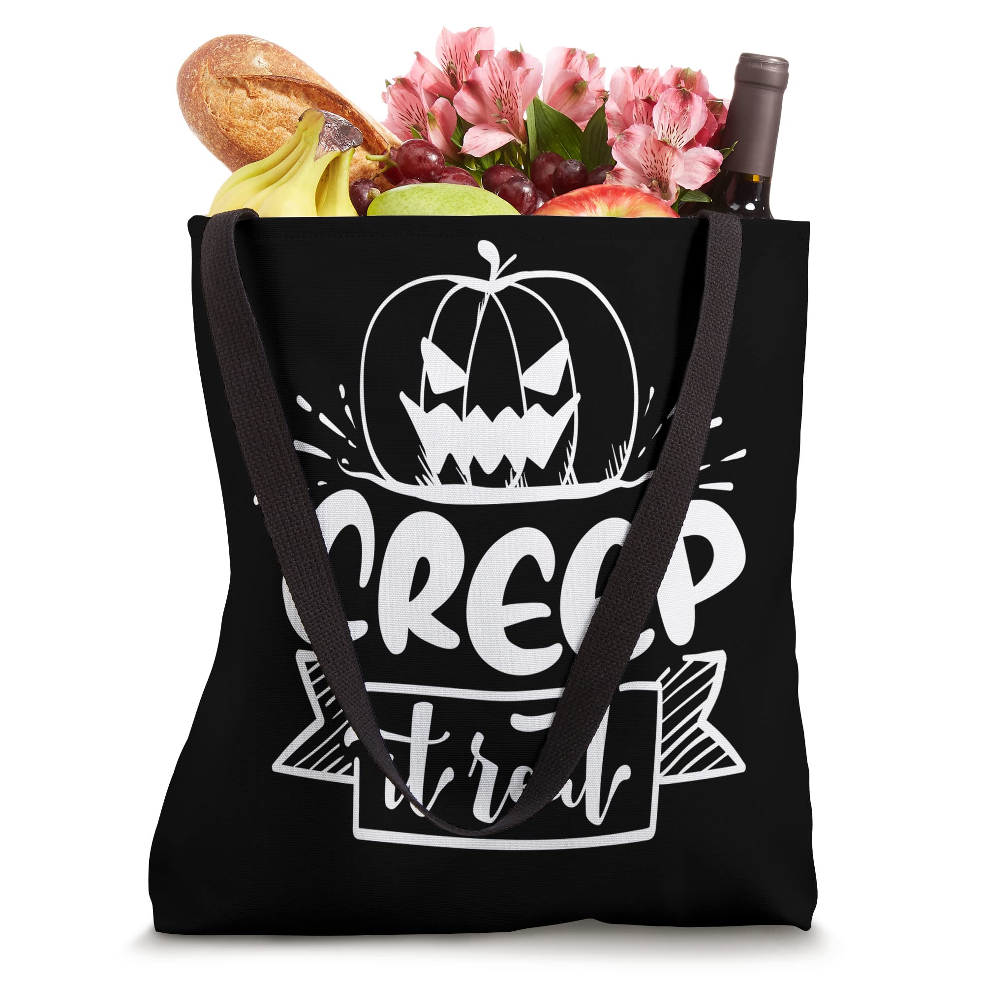 Creep it Real Halloween Tote Bag - Spooky Cute Reusable Shopping Bag for Trick or Treat, Parties & Everyday Use