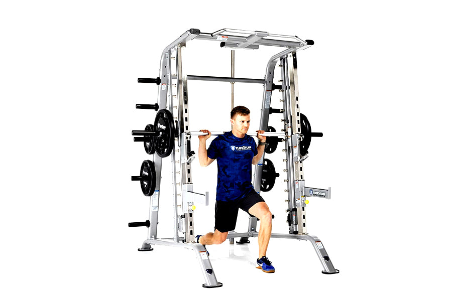 TuffStuff Evolution Smith Machine & Half Cage Combo (CSM 600) - Premium Home Gym Equipment for Strength Training & Weightlifting