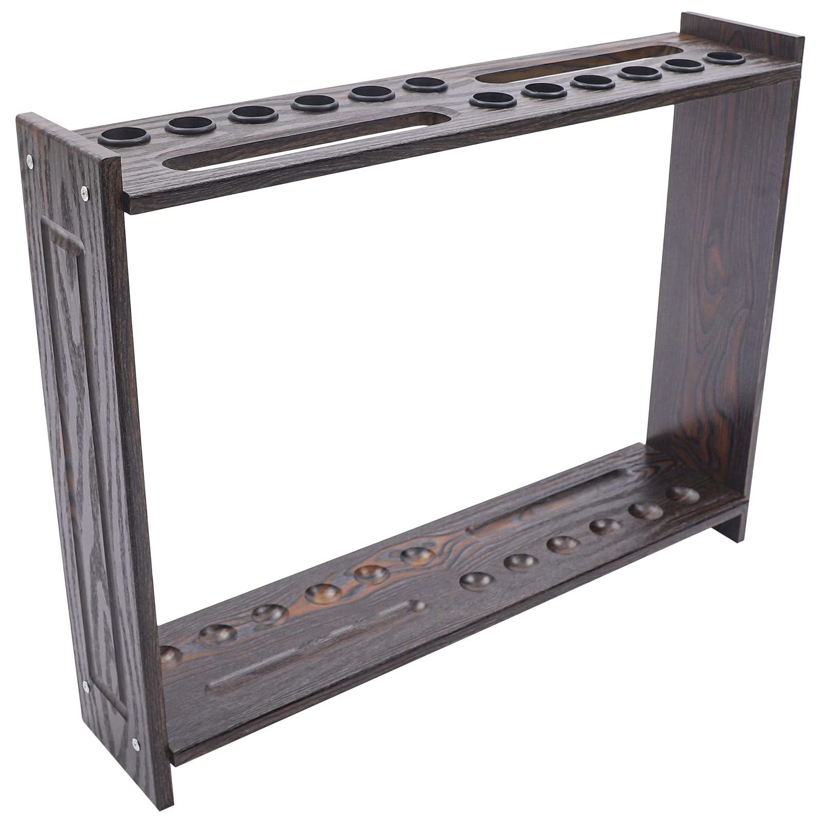 Premium 12-Slot Floor Standing Pool Cue Rack with Triangle Ball Holder - 28.7x6.7x22 Inch Billiard Accessory for Game Rooms, Bars & Home Entertainment (Ideal for Organizing Cues & Balls)