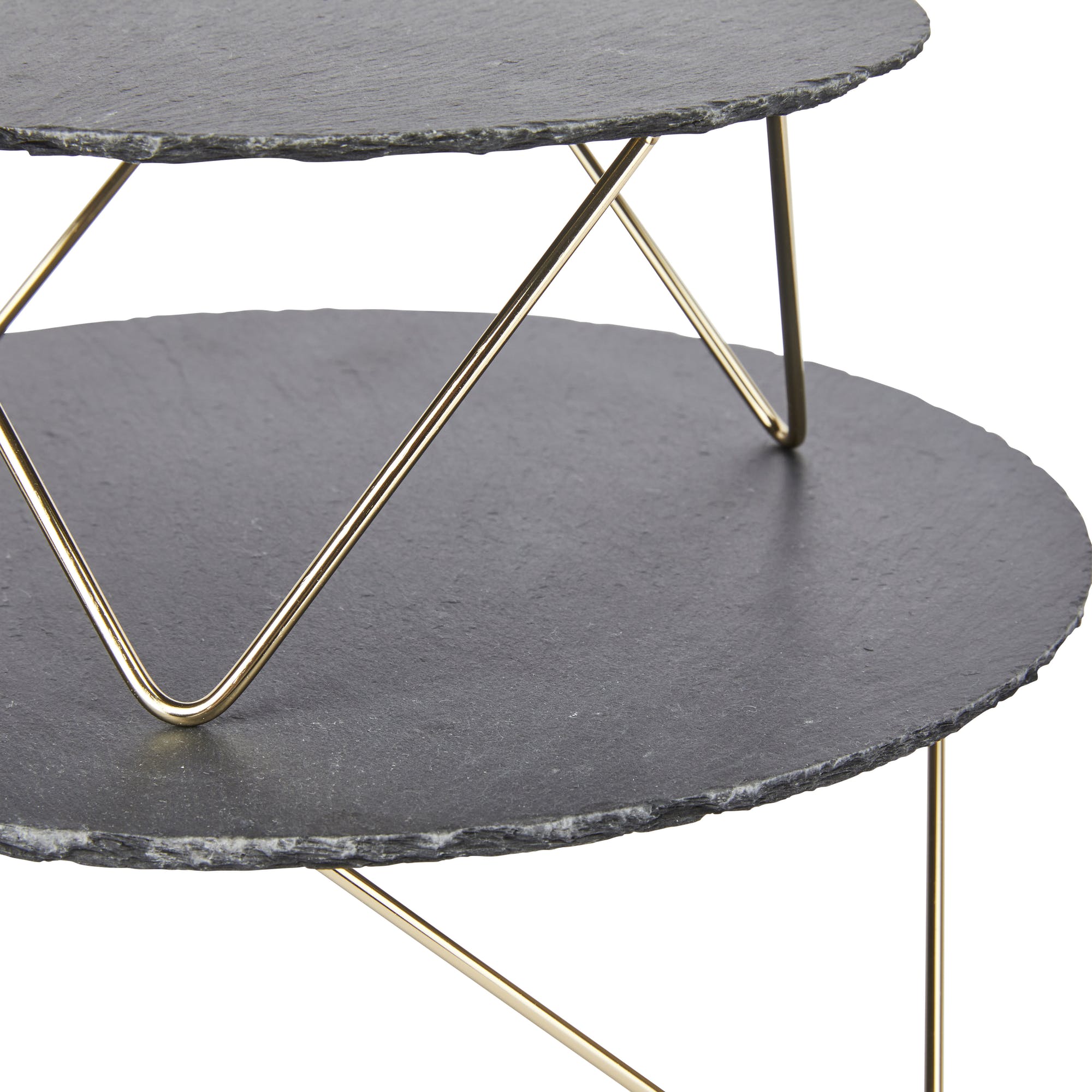 Artisà 2-Tier Slate Serving Platter - Elegant Cheese & Charcuterie Board for Entertaining & Party Appetizers