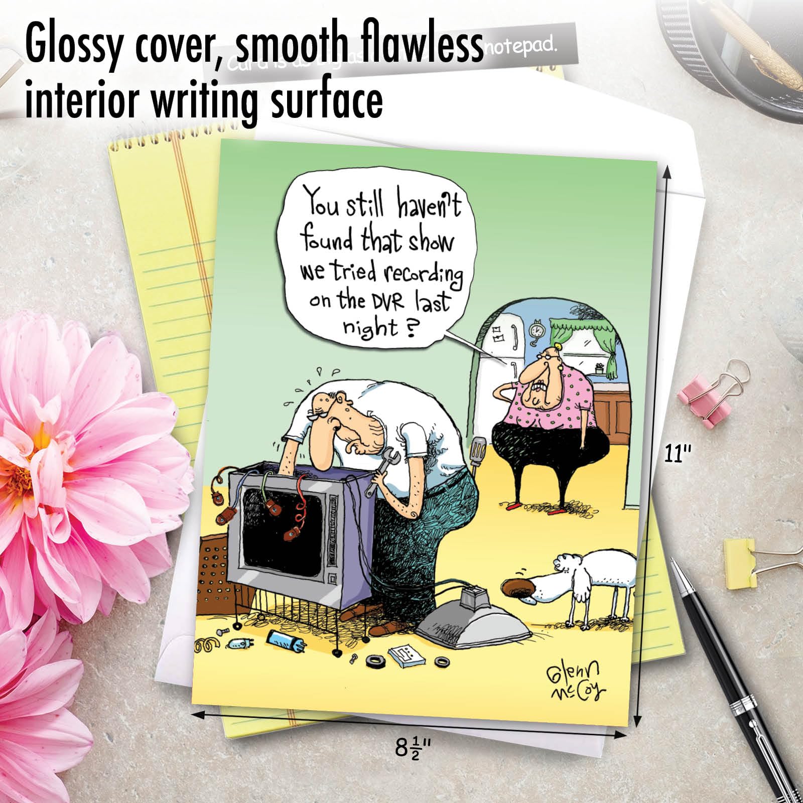 Jumbo Funny Birthday Card with Envelope (8.5 x 11 Inch) - Humorous Group Cartoon Greeting Card for Seniors & Elderly - Perfect for Birthday Parties, Retirement Celebrations & Special Occasions - NobleWorks DVR J9736
