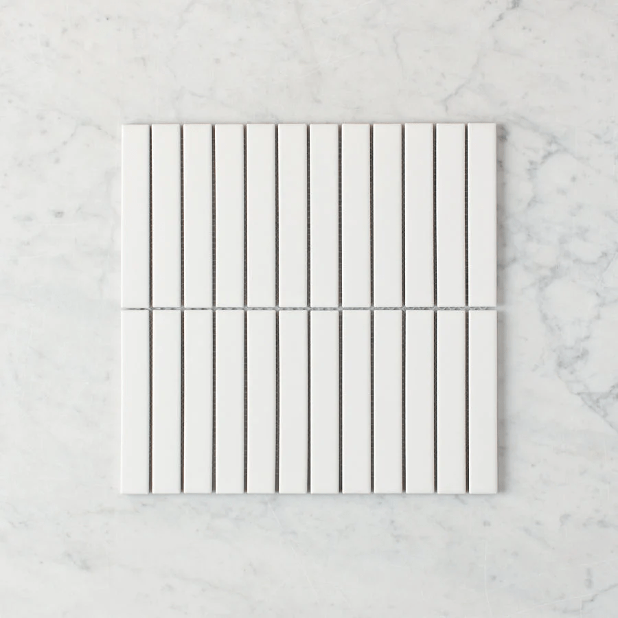Brunswick Kit Kat Matte White Ceramic Tile - Perfect for Kitchen Backsplash, Bathroom Walls & Flooring