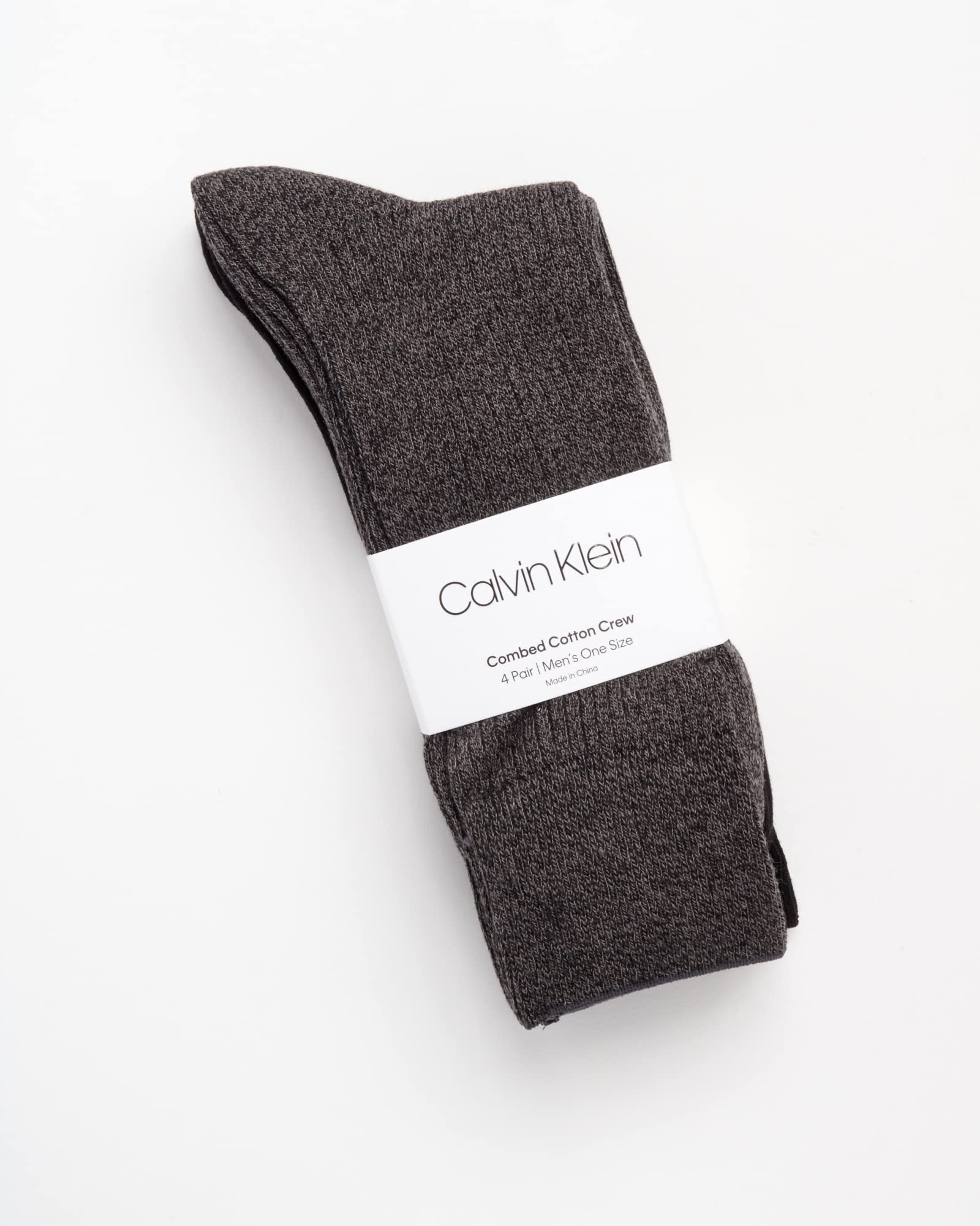 Calvin Klein Men's Crew Socks 4-Pack - Lightweight Combed Cotton Blend Dress Socks for Men Size 7-12 - Breathable Everyday & Formal Wear Socks for Office, Business & Casual Outfits
