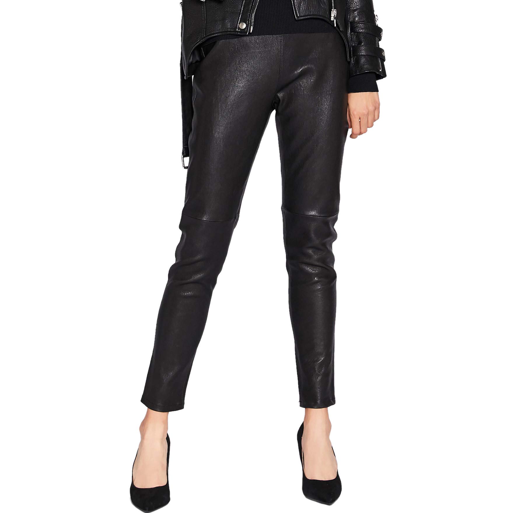 Women's High Waisted Skinny Stretch Leather Pants - SmartUniverseWear Black Faux Leather Leggings (XS) | Perfect for Night Out, Clubwear & Fashion Street Style