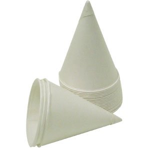 Sqwincher 200215 4.5 oz White Paper Cone Cups with Rolled Lip - 5000 Count Bulk Case | Disposable Drink Cups for Parties, Events & Concessions