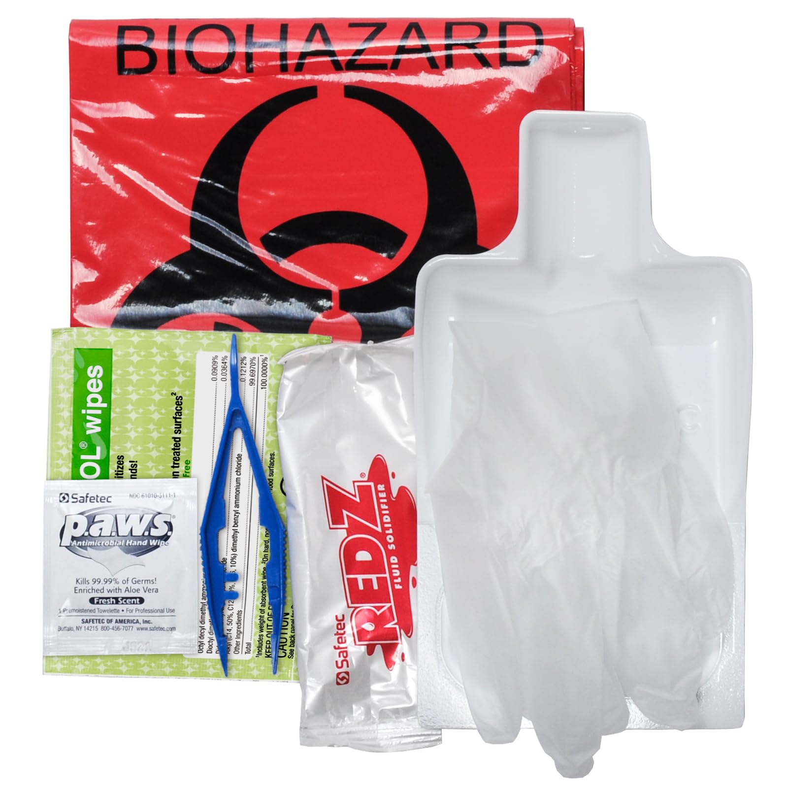 MFASCO Biohazard Clean Up Kit Deluxe - OSHA Approved Bio Bags for Blood, Urine, Vomit & Feces - Emergency Spill Response Supplies for First Responders, Medics & Healthcare Professionals - Portable Safety Essentials for Hospitals, Clinics & Home Use