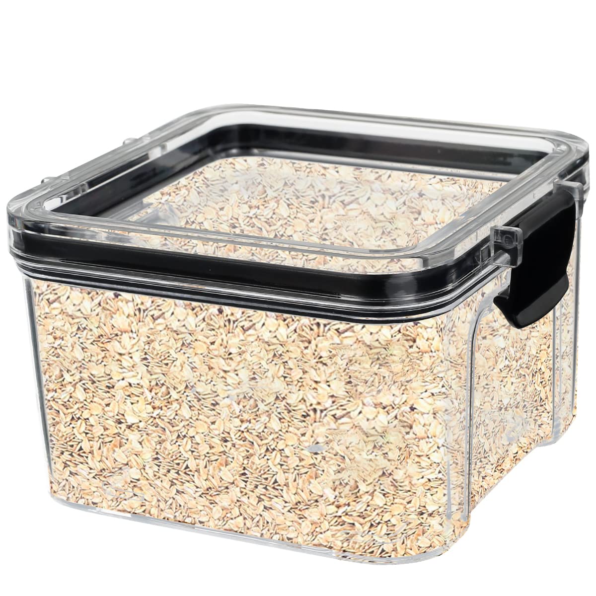 Airtight Food Storage Containers with Lids - 460ml Clear Plastic Canisters for Cereal, Flour, Sugar, Coffee, Rice, Nuts & Snacks | Kitchen Pantry Organization | Perfect for Home, Office & Camping Use