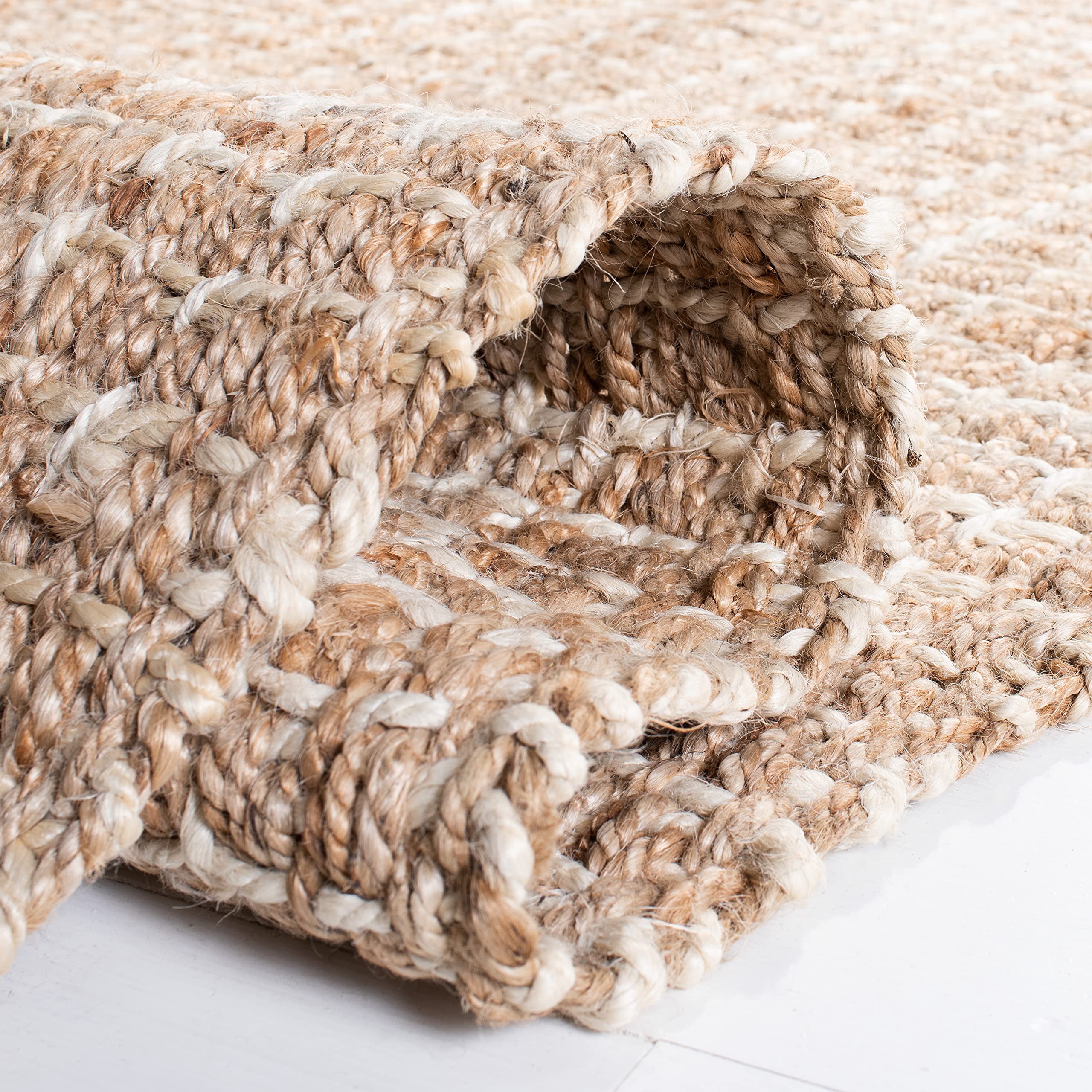 SAFAVIEH Handmade Boho Jute Area Rug 9' x 12' - Natural Fiber Farmhouse Woven Rug for Living Room & Bedroom | Durable & Stylish Floor Covering for High Traffic Areas | Eco-Friendly Home Decor Accent
