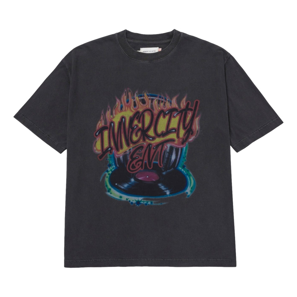 Honor The Gift Vinyl Airbrush Graphic T-Shirt - Black | Streetwear Fashion for Men & Women | Perfect for Casual Wear & Urban Outfits