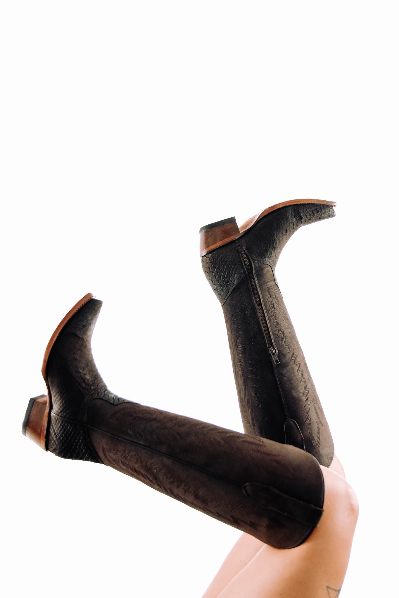 Presley Matte Python Tall Snip Toe Cowgirl Boots for Women - Western Fashion Riding Boots with Pointed Toe | Perfect for Country Concerts, Rodeos & Cowgirl Outfits