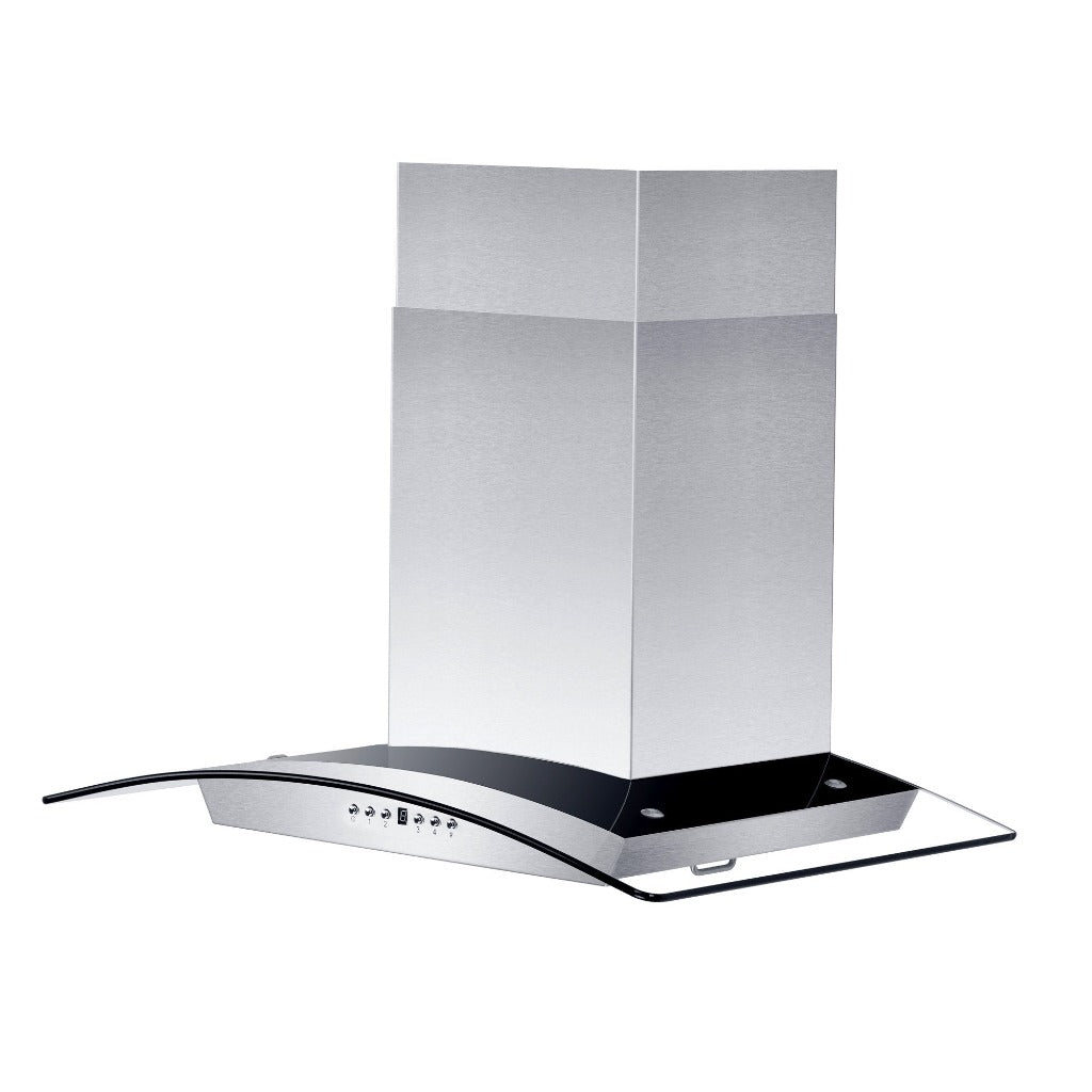 ZLINE Convertible Vent Wall Mount Range Hood - Stainless Steel & Glass Design with Crown Molding (KZCRN) - Perfect for Modern Kitchens & Open Concept Homes