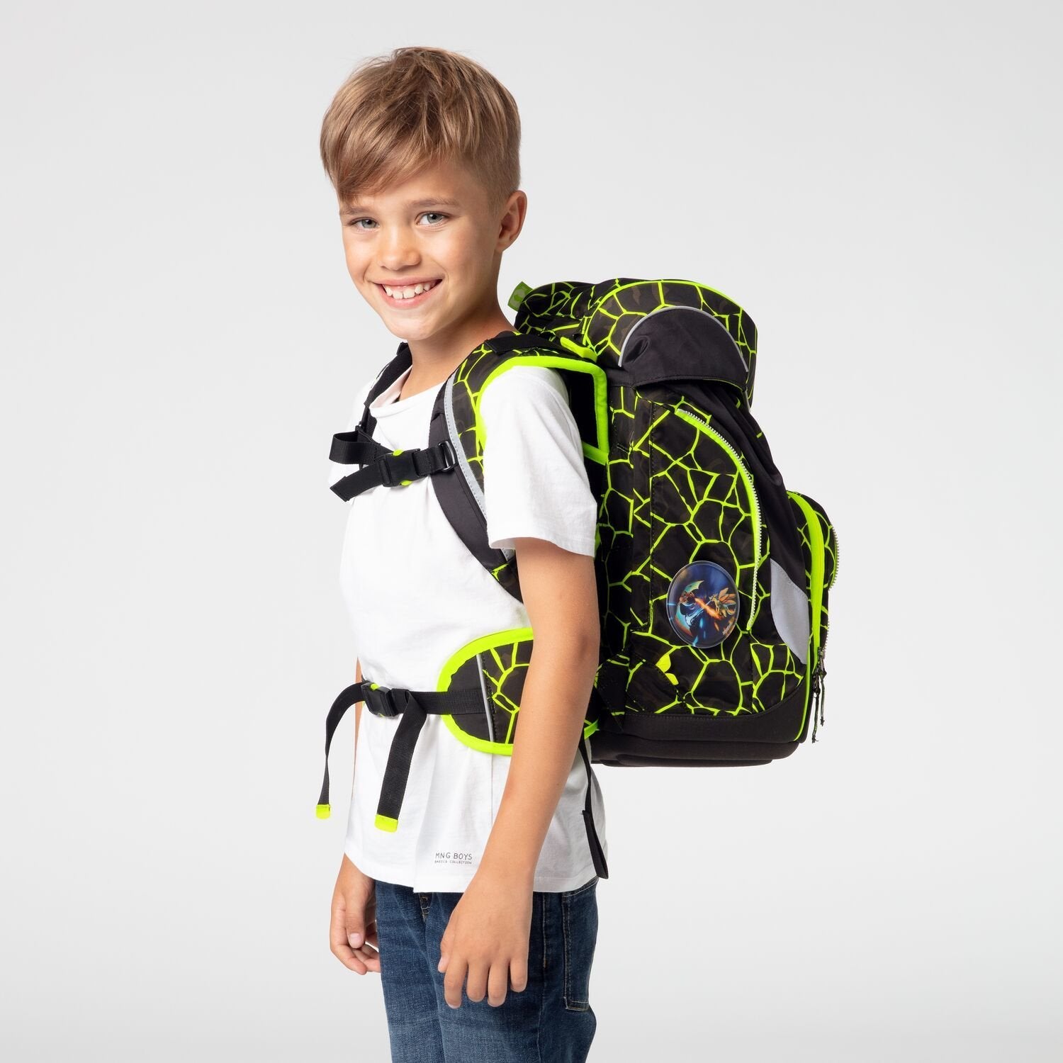 Ergobag 6-Piece School Backpack Set with Dragon RideBear Design - Durable & Spacious for Kids, Teens, and Students - Perfect for School, Travel, and Outdoor Adventures