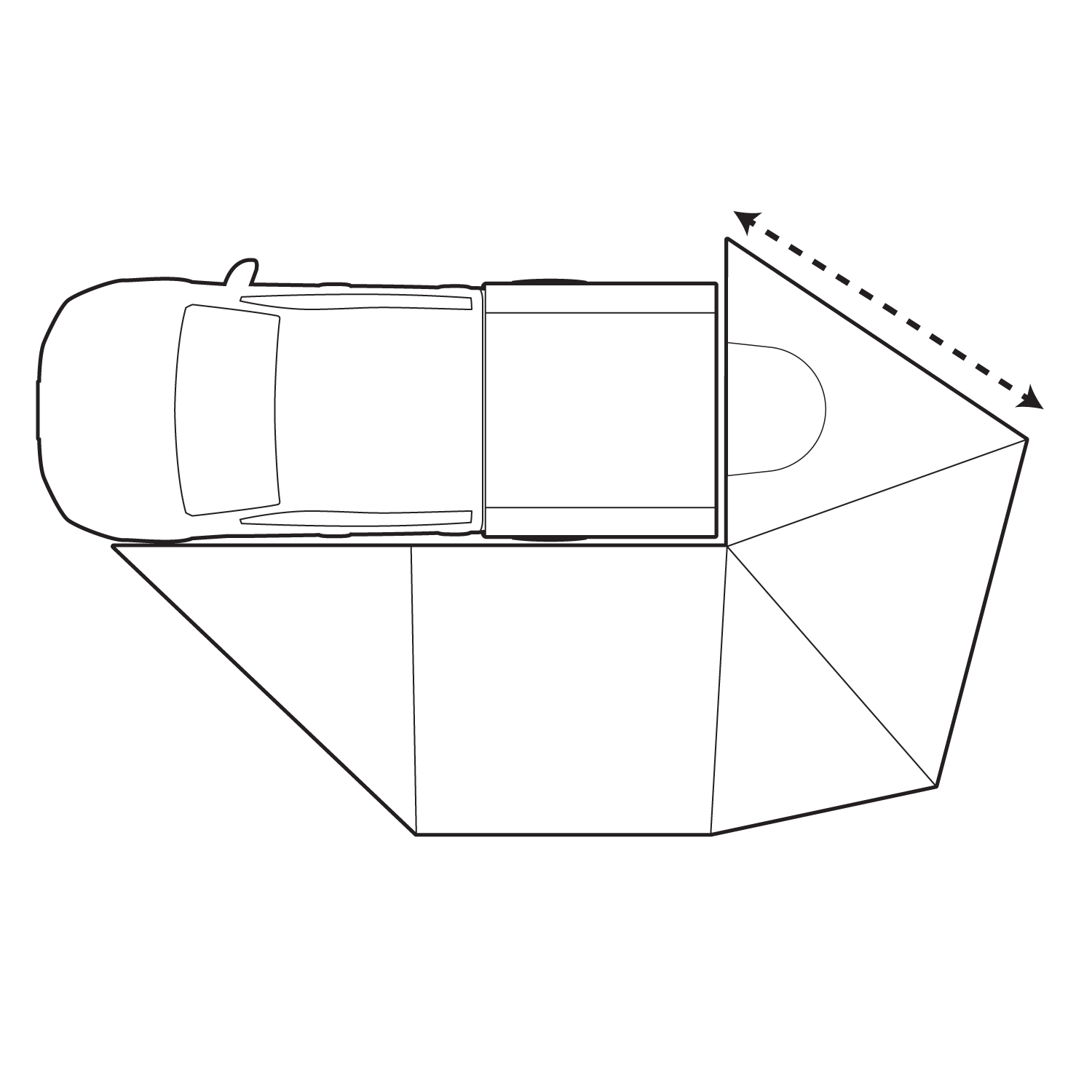 3-Piece Rear Weather Guard Awning Wall for Trucks & SUVs - Durable Outdoor Protection for Camping & Road Trips