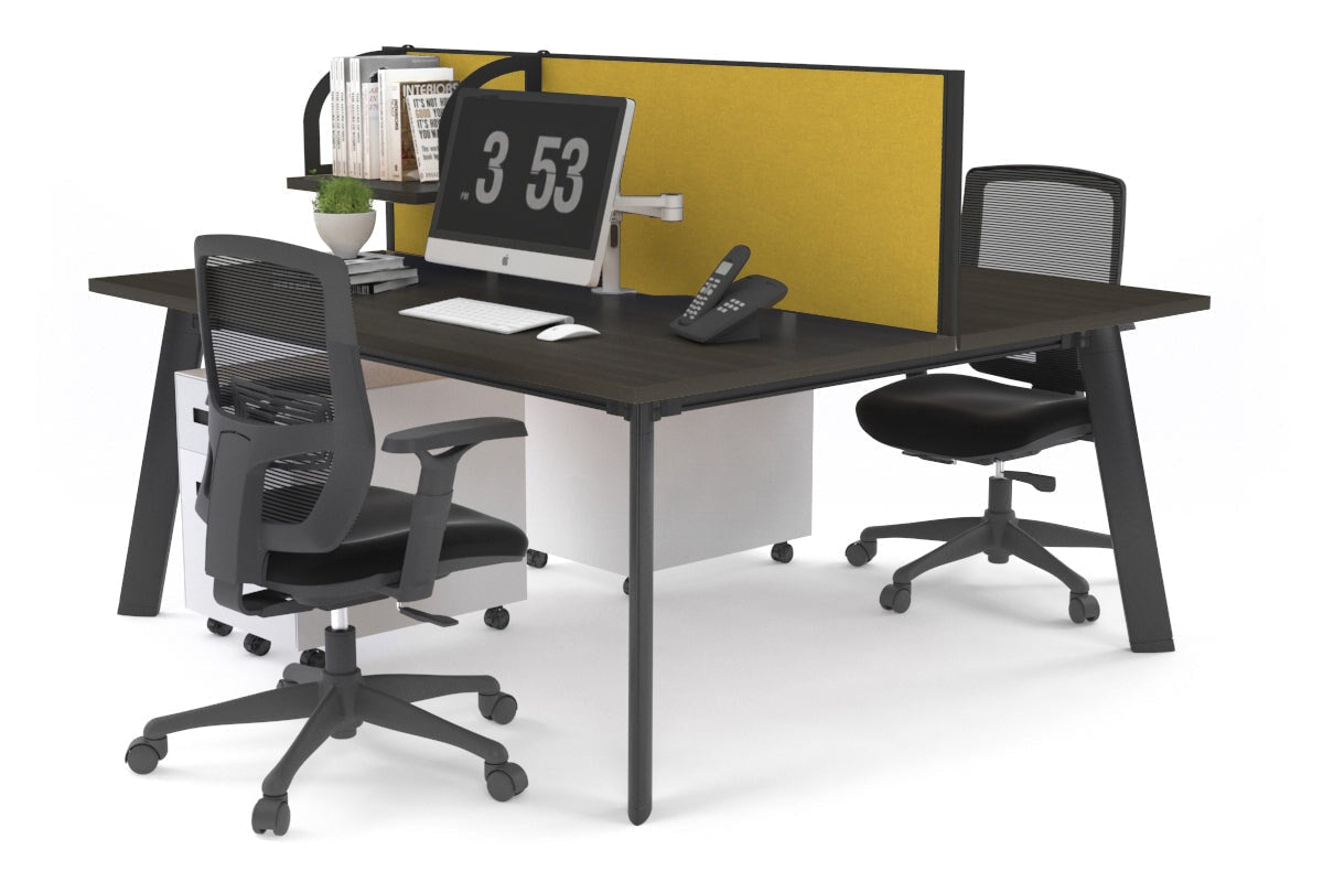 2 Person Workstation with Black Frame - 1200L x 800W Office Desk with Cable Management | Perfect for Home Office, Coworking Spaces & Small Business Teams