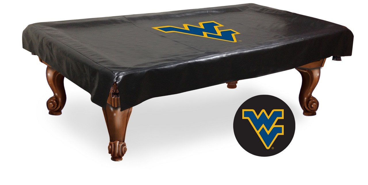 NCAA West Virginia Mountaineers Billiard Table Cover - Officially Licensed Pool Table Protector for Game Room Decor & Sports Fan Gifts