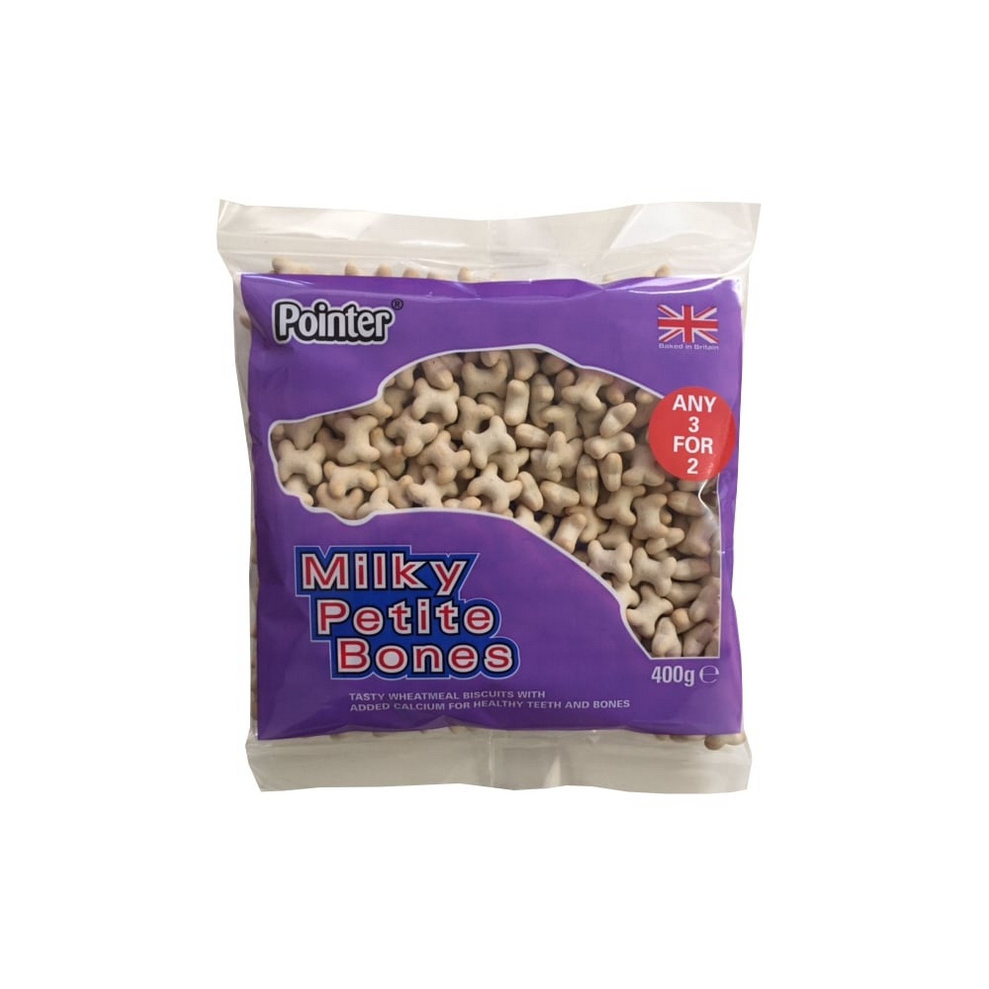Pointer Milky Petite Bones Dog Treats 400g - Multicolor Small Dog Chews for Training & Dental Health - Perfect for Puppies, Teething, and Reward Treats